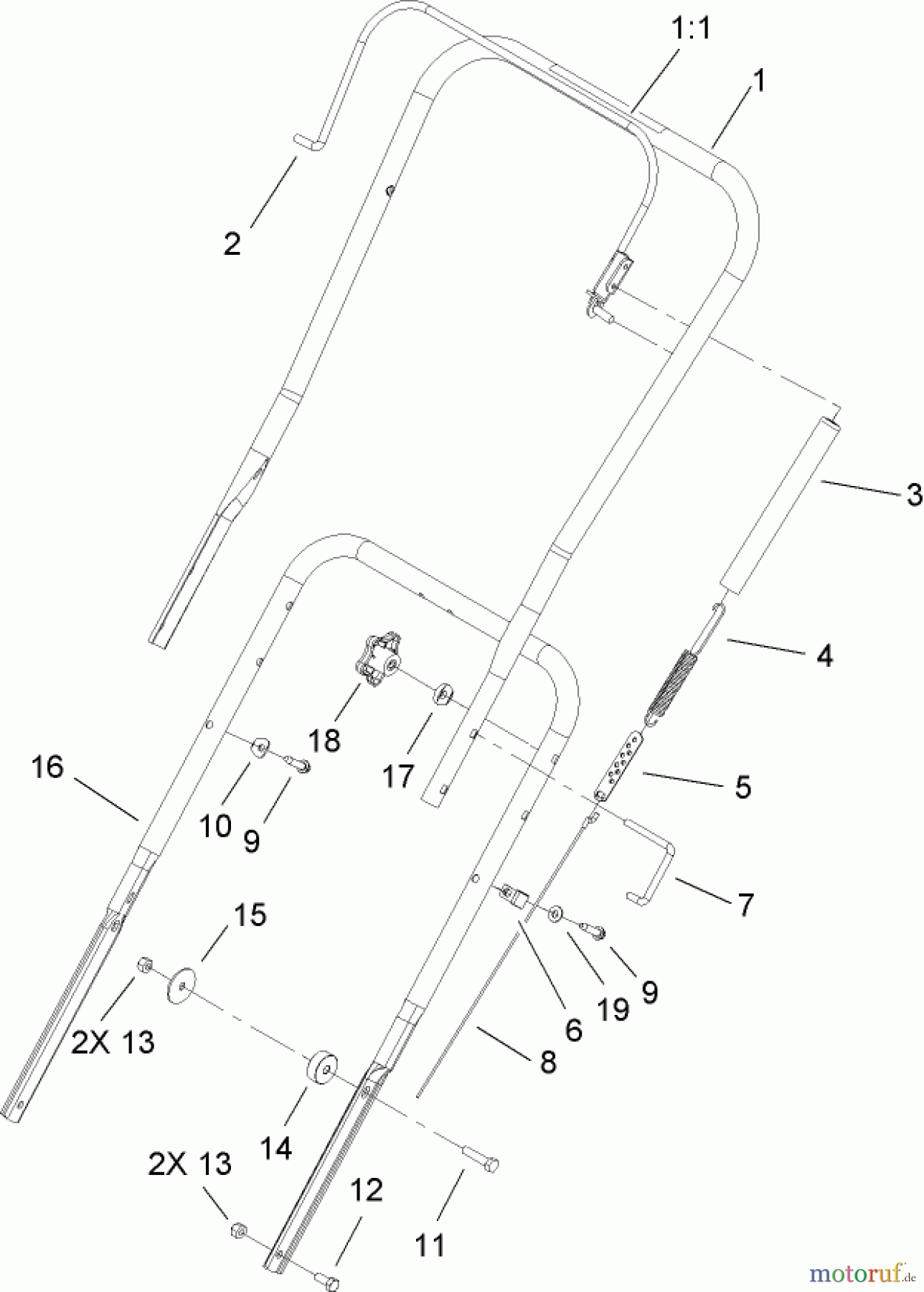 Toro Neu Snow Blowers/Snow Throwers Seite 1 38515 (2450) - Toro CCR 2450 GTS Snowthrower, 2007 (270000001-270010000) HANDLE ASSEMBLY