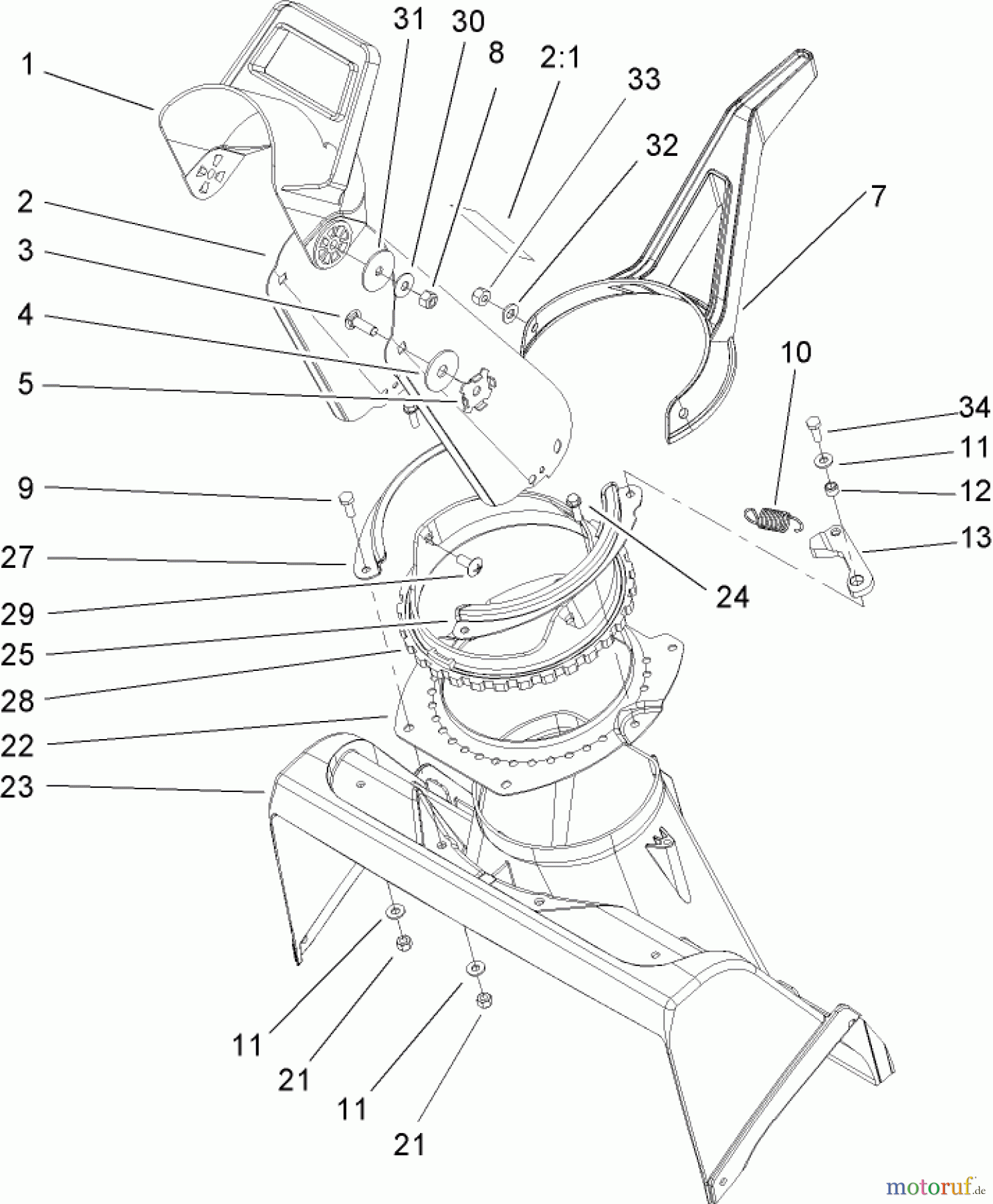 Toro Neu Snow Blowers/Snow Throwers Seite 1 38516 (2450) - Toro CCR 2450 GTS Snowthrower, 2004 (240000001-240999999) CHUTE ASSEMBLY
