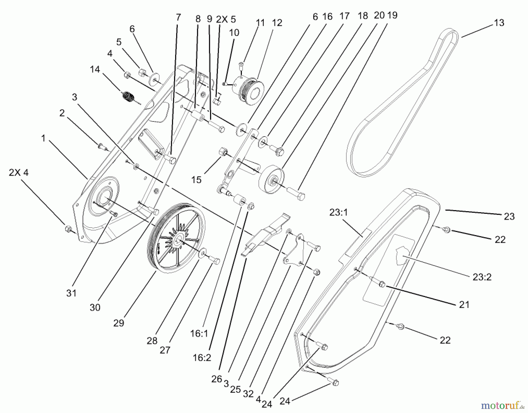 Toro Neu Snow Blowers/Snow Throwers Seite 1 38516 (2450) - Toro CCR 2450 GTS Snowthrower, 2005 (250000001-250999999) IMPELLER DRIVE ASSEMBLY