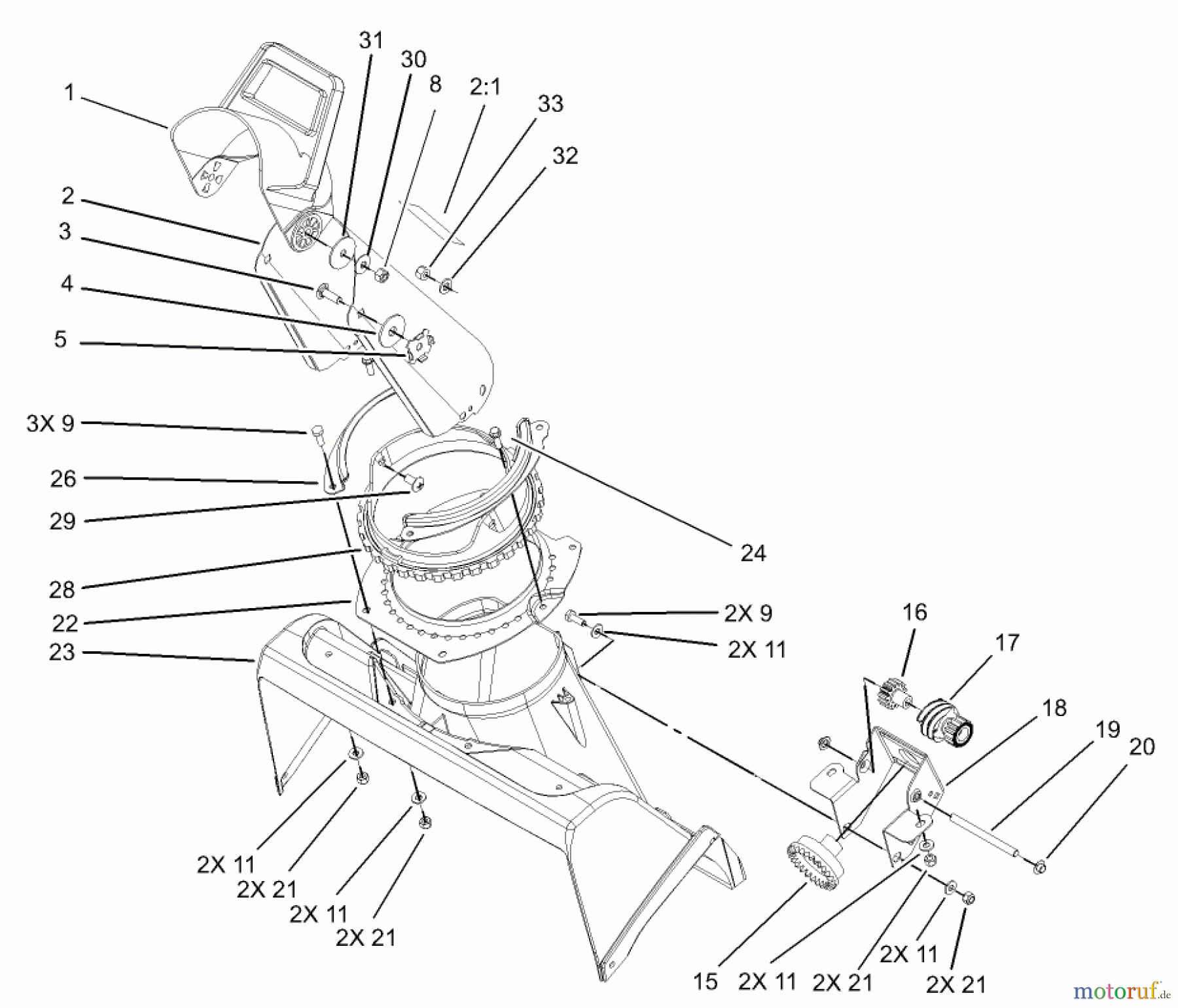 Toro Neu Snow Blowers/Snow Throwers Seite 1 38517 (3650) - Toro CCR 3650 GTS Snowthrower, 2004 (240000001-240999999) CHUTE ASSEMBLY
