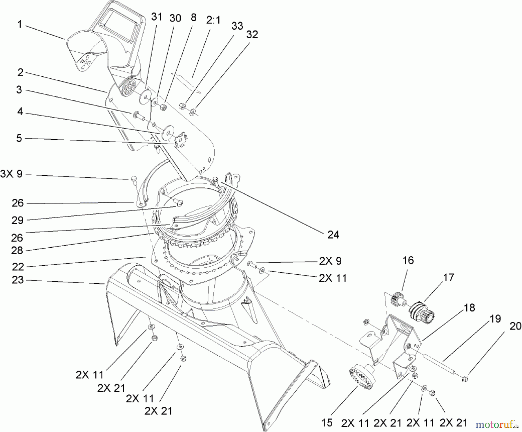  Toro Neu Snow Blowers/Snow Throwers Seite 1 38517 (3650) - Toro CCR 3650 GTS Snowthrower, 2006 (260000001-260010000) CHUTE ASSEMBLY