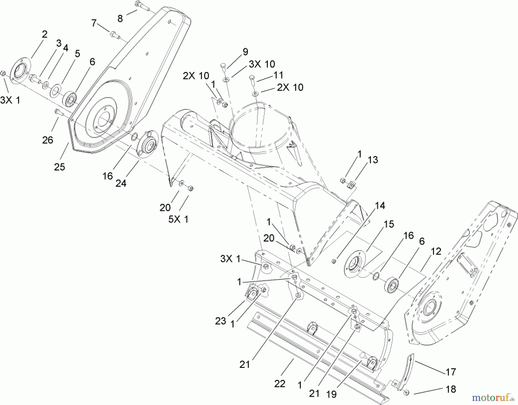 Toro Neu Snow Blowers/Snow Throwers Seite 1 38517 (3650) - Toro CCR 3650 GTS Snowthrower, 2006 (260010001-260999999) ROTOR HOUSING AND SCRAPER ASSEMBLY