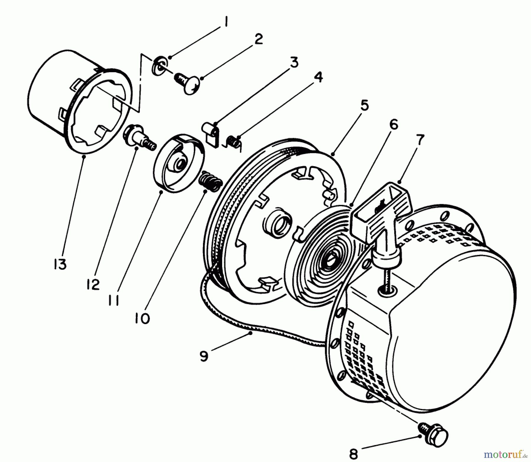 Toro Neu Edgers 58402 - Toro 2 hp Edger, 1984 (4000001-4999999) RECOIL STARTER ASSEMBLY