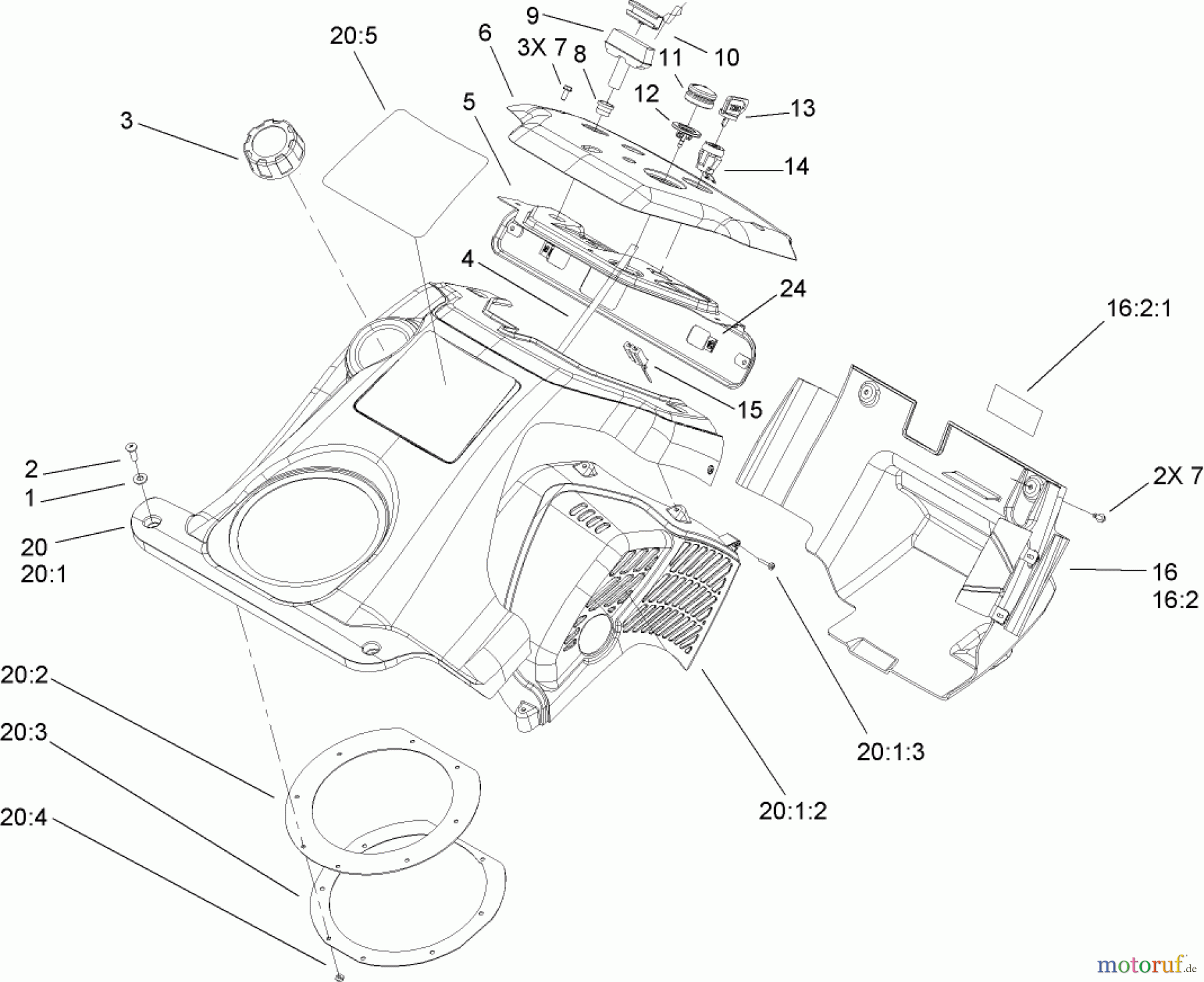  Toro Neu Snow Blowers/Snow Throwers Seite 1 38518 (3650) - Toro CCR 3650 GTS Snowthrower, 2006 (260010001-260999999) SHROUD AND CONTROL PANEL ASSEMBLY