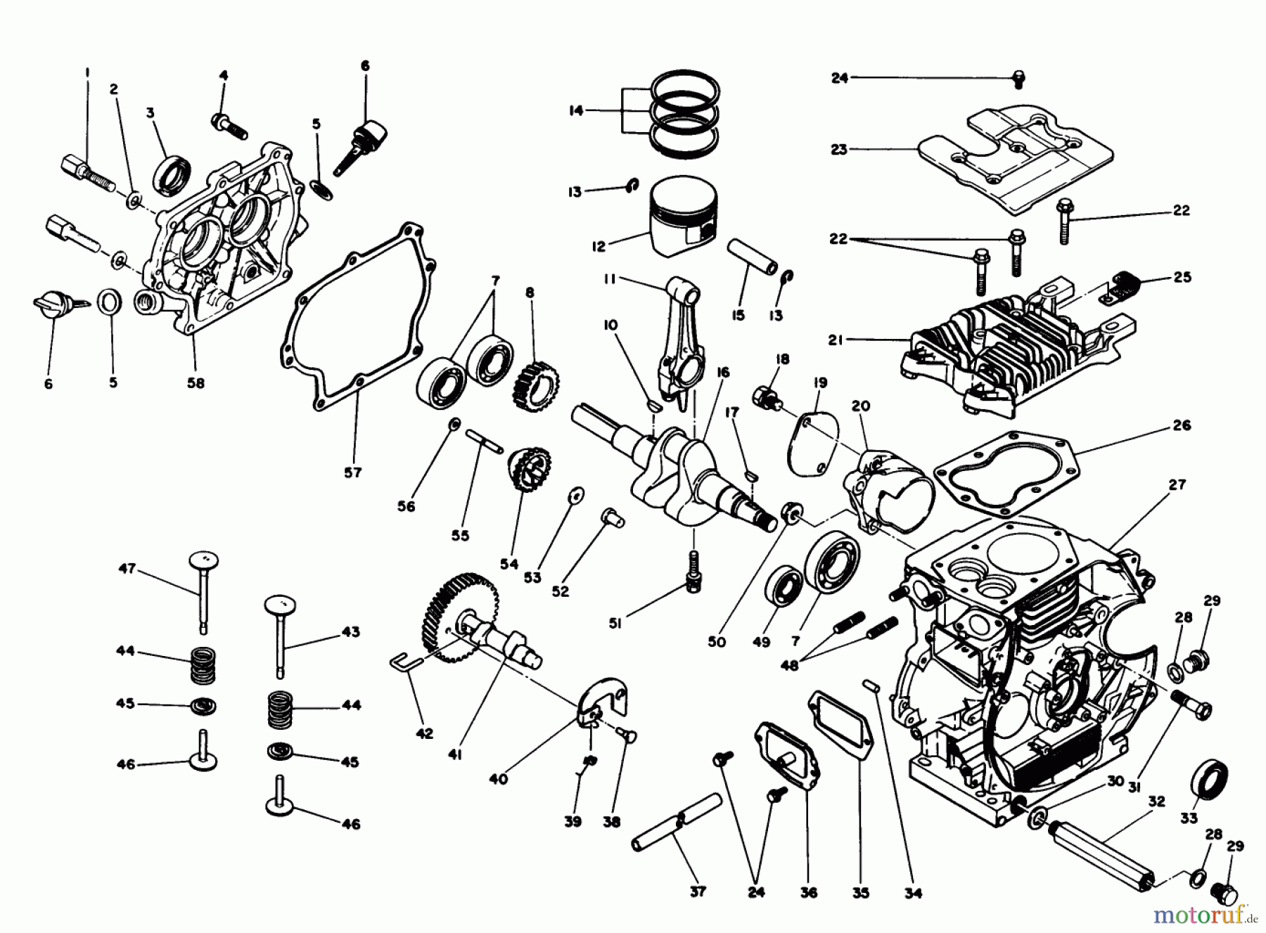 Toro Neu Snow Blowers/Snow Throwers Seite 1 38525 (724) - Toro 724 Power Shift Snowthrower, 1988 (8000001-8999999) CRANKCASE ASSEMBLY