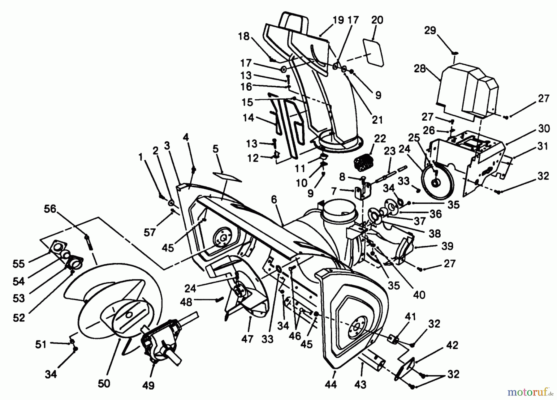  Toro Neu Snow Blowers/Snow Throwers Seite 1 38520 (724) - Toro 724 Power Shift Snowthrower, 1988 (8000001-8999999) HOUSING & CHUTE ASSEMBLY