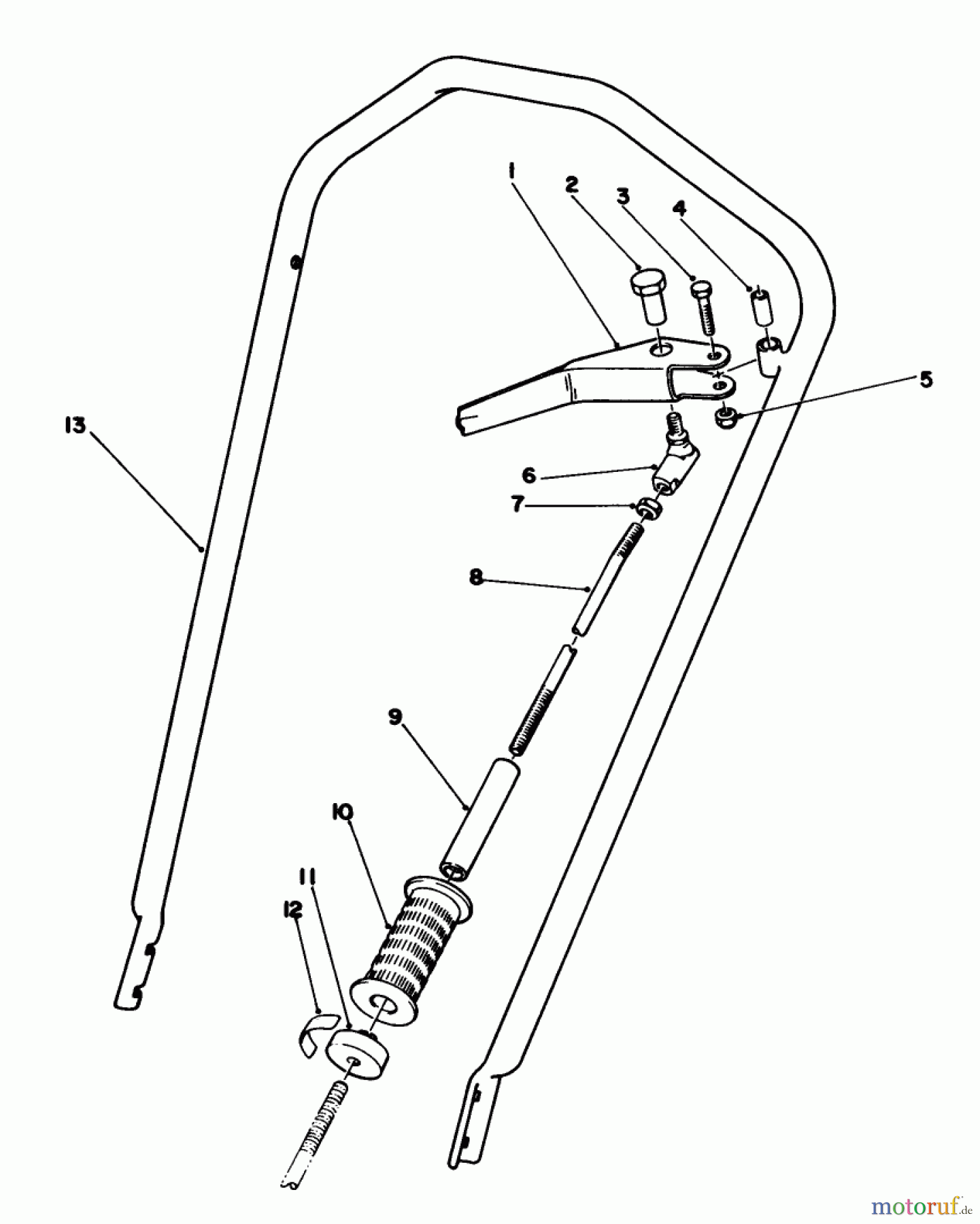 Toro Neu Edgers 58402 - Toro 2 hp Edger, 1985 (5000001-5999999) HANDLE ASSEMBLY