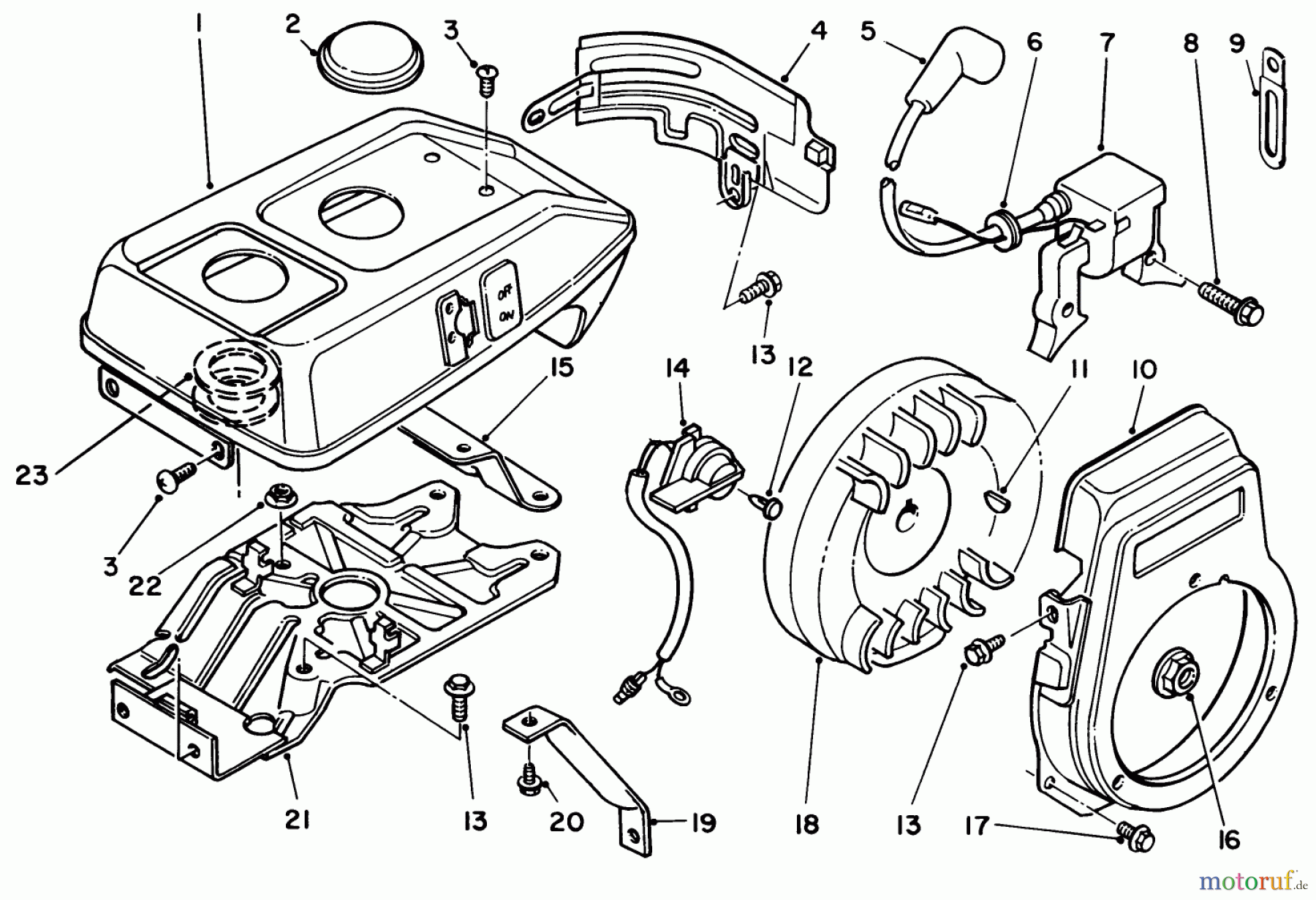  Toro Neu Edgers 58402 - Toro 2 hp Edger, 1985 (5000001-5999999) MAGNETO & COWLING ASSEMBLY