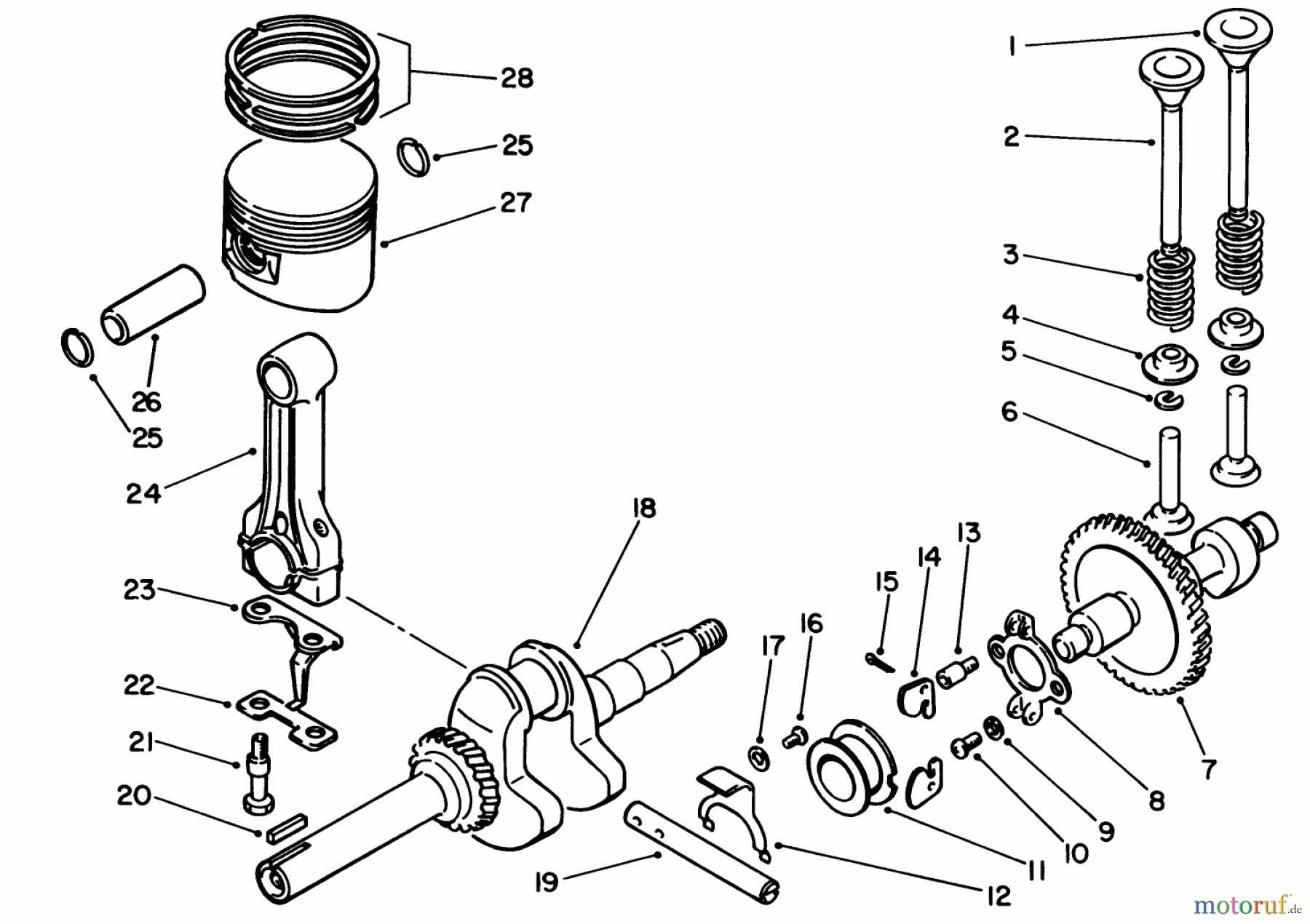 Toro Neu Edgers 58410 - Toro 2 hp Edger, 1986 (6000001-6999999) CRANKSHAFT ASSEMBLY