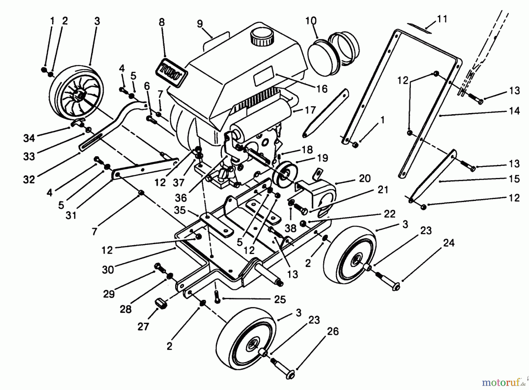 Toro Neu Edgers 58410 - Toro 2 hp Edger, 1987 (7000001-7999999) FRAME ASSEMBLY