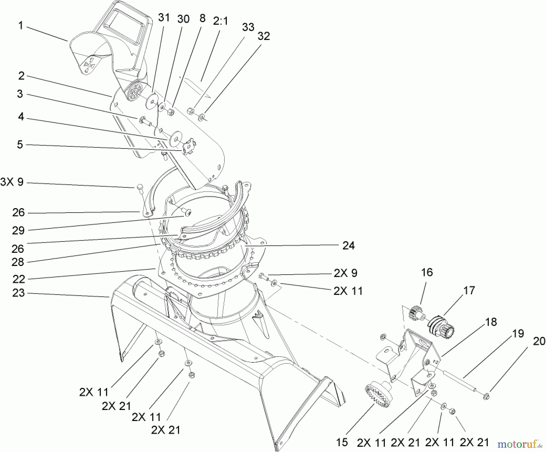  Toro Neu Snow Blowers/Snow Throwers Seite 1 38537 (3650) - Toro CCR 3650 GTS Snowthrower, 2005 (250000001-250999999) CHUTE ASSEMBLY