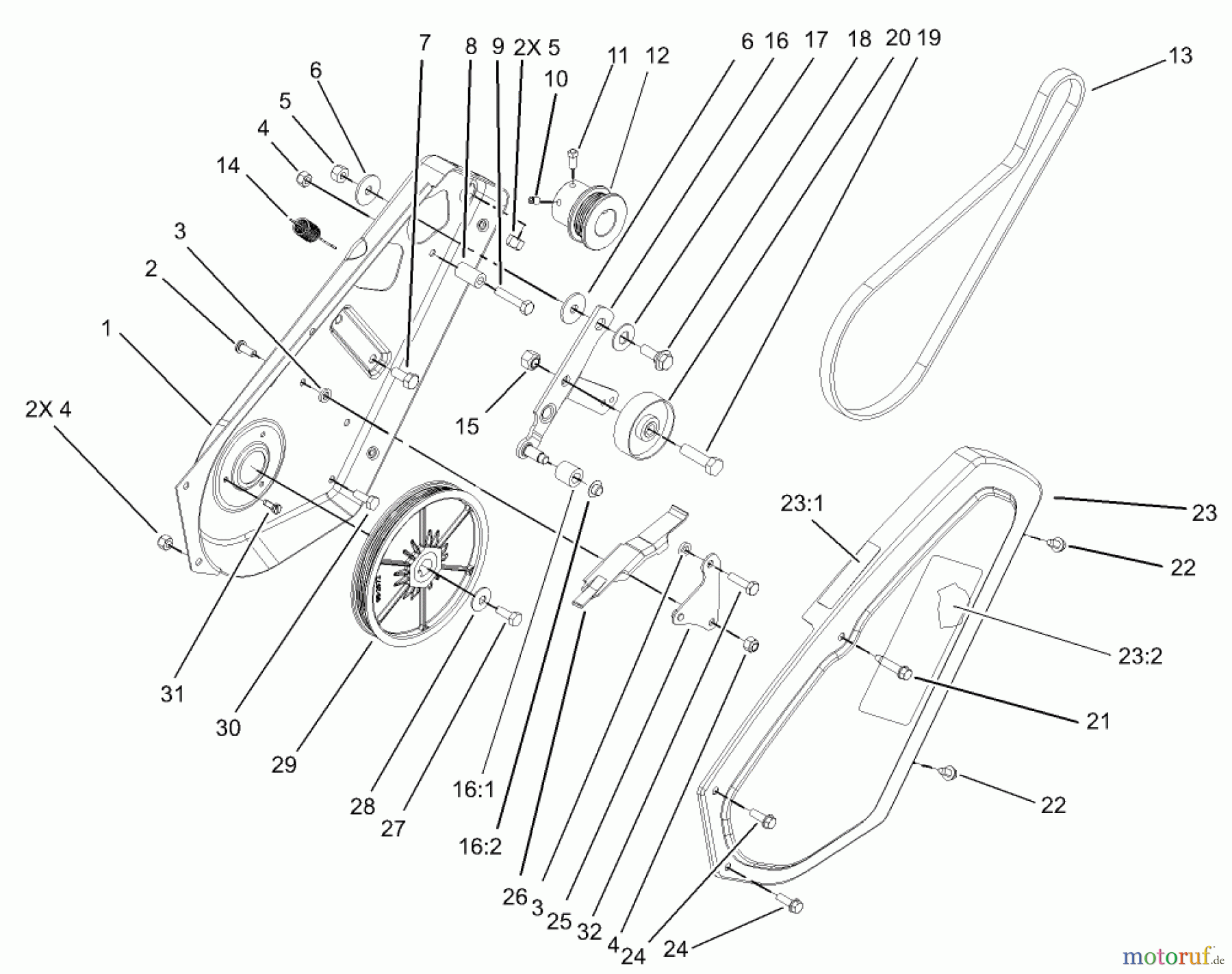 Toro Neu Snow Blowers/Snow Throwers Seite 1 38538 (3650) - Toro CCR 3650 GTS Snowthrower, 2004 (240000001-240999999) IMPELLER DRIVE ASSEMBLY