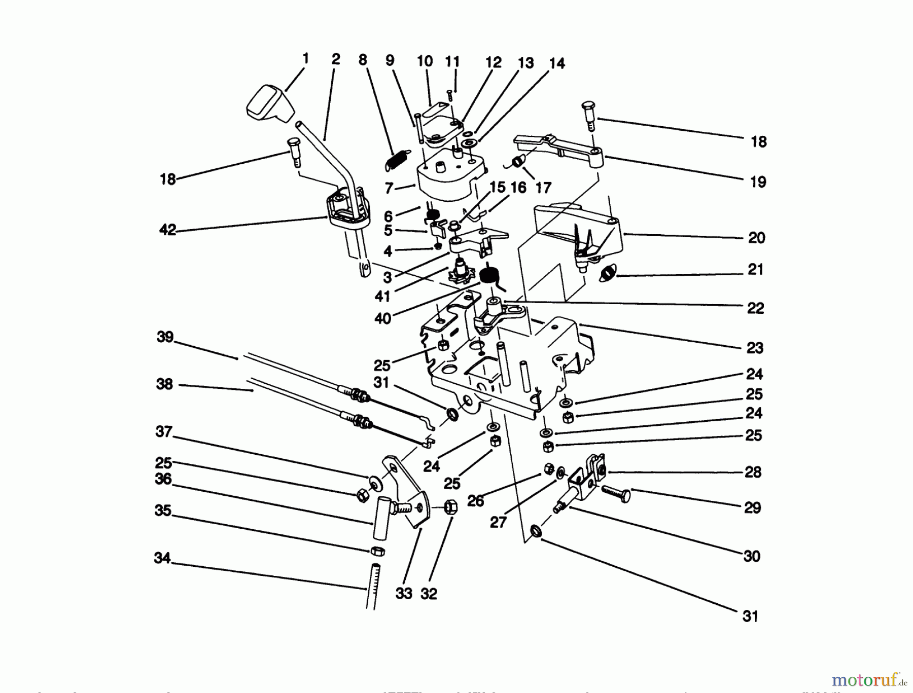  Toro Neu Snow Blowers/Snow Throwers Seite 1 38543 (824) - Toro 824 Power Shift Snowthrower, 1991 (1000001-1999999) TRACTION LINKAGE ASSEMBLY
