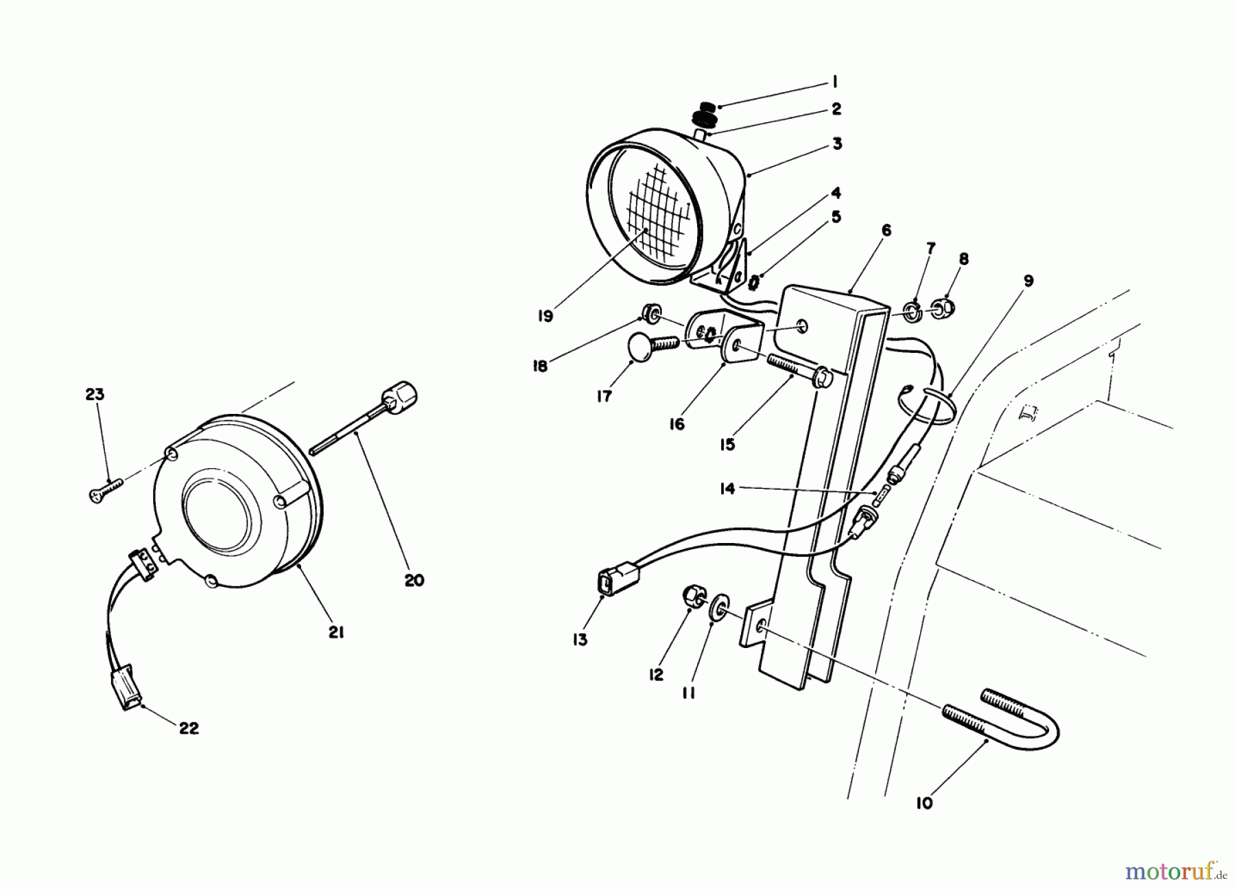  Toro Neu Snow Blowers/Snow Throwers Seite 1 38540 (824) - Toro 824 Power Shift Snowthrower, 1992 (2000001-2999999) LIGHT KIT NO. 66-7930 (OPTIONAL)