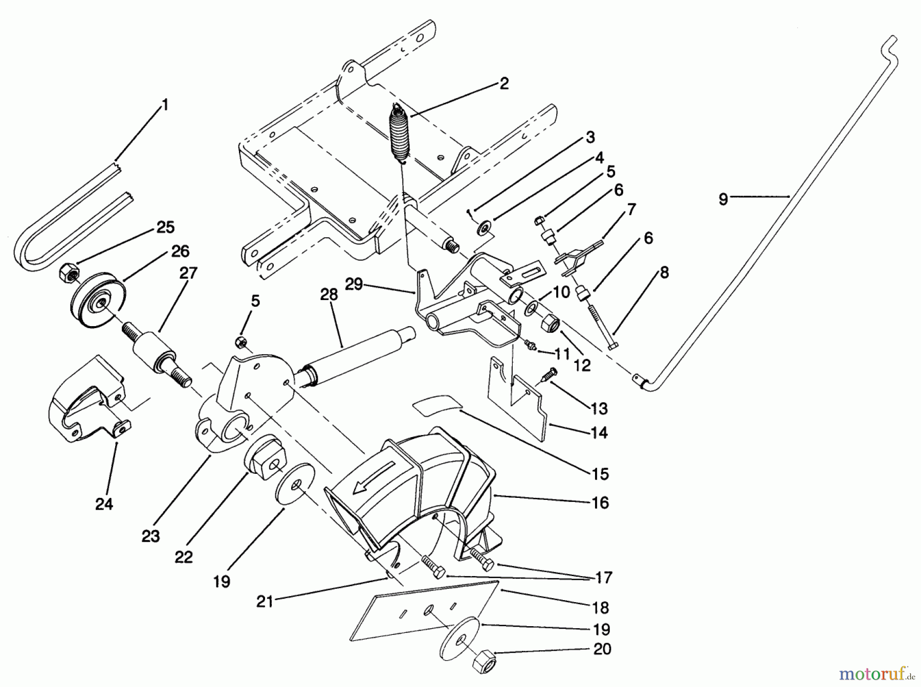 Toro Neu Edgers 58411 - Toro 2 hp Edger, 1988 (8000001-8999999) PIVOT ARM ASSEMBLY