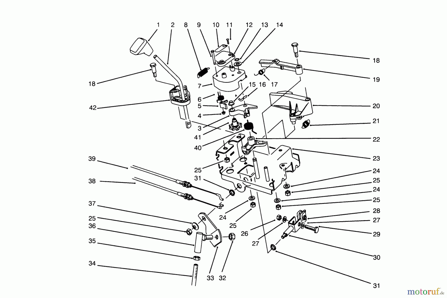  Toro Neu Snow Blowers/Snow Throwers Seite 1 38540 (824) - Toro 824 Power Shift Snowthrower, 1995 (5900001-5999999) TRACTION LINKAGE ASSEMBLY