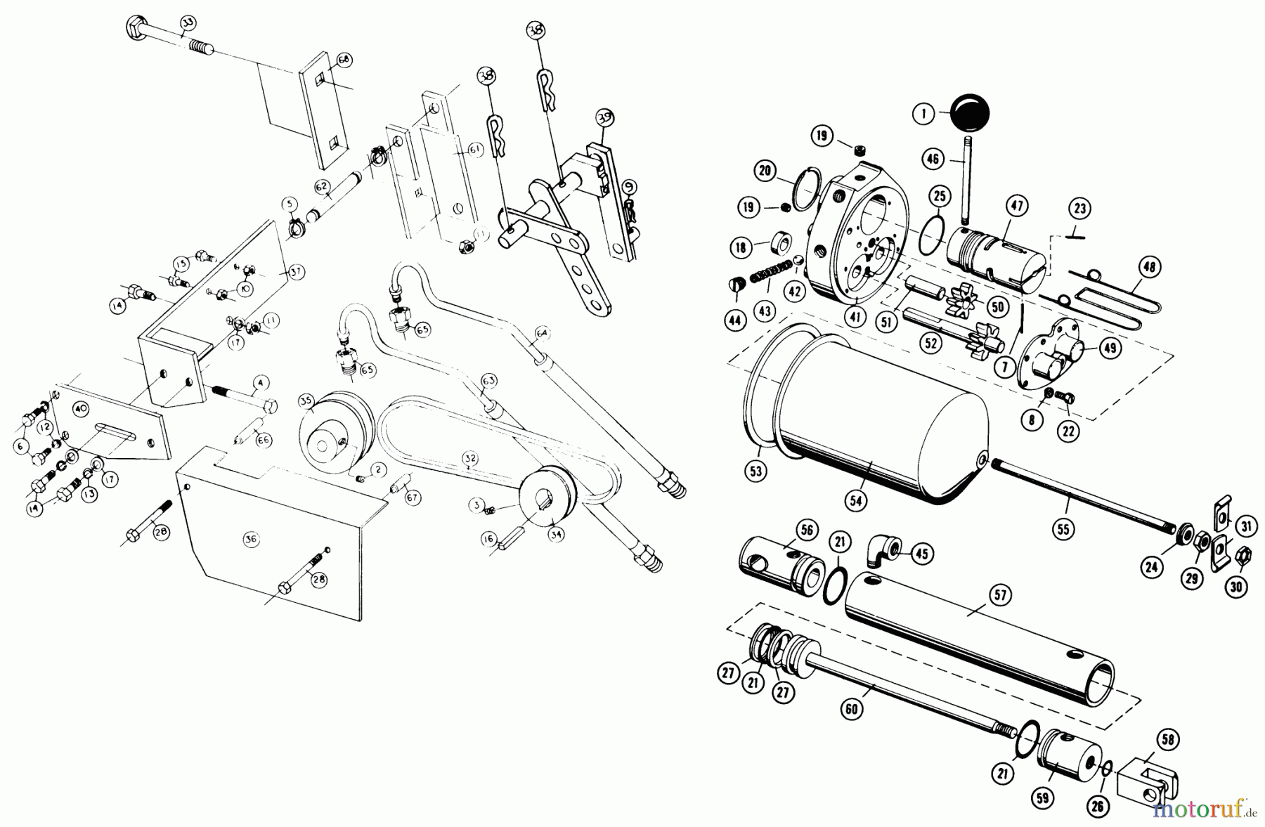 Toro Neu Accessories HY-2 - Toro Hydraulic Lift, 1963 HYDRAULIC UNIT HY-3