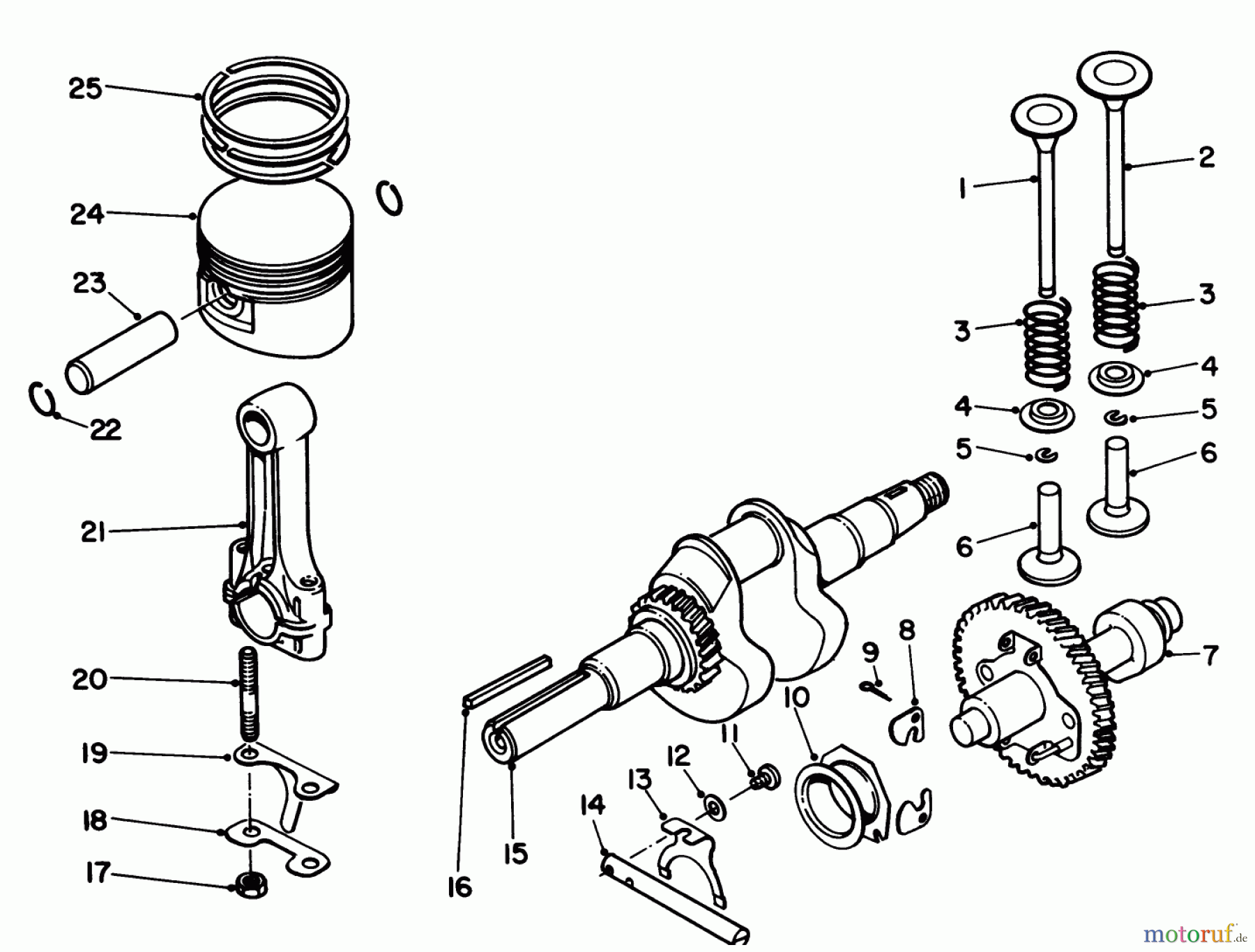 Toro Neu Edgers 58430 - Toro 3.5 hp Edger, 1987 (7000001-7999999) CRANKSHAFT ASSEMBLY