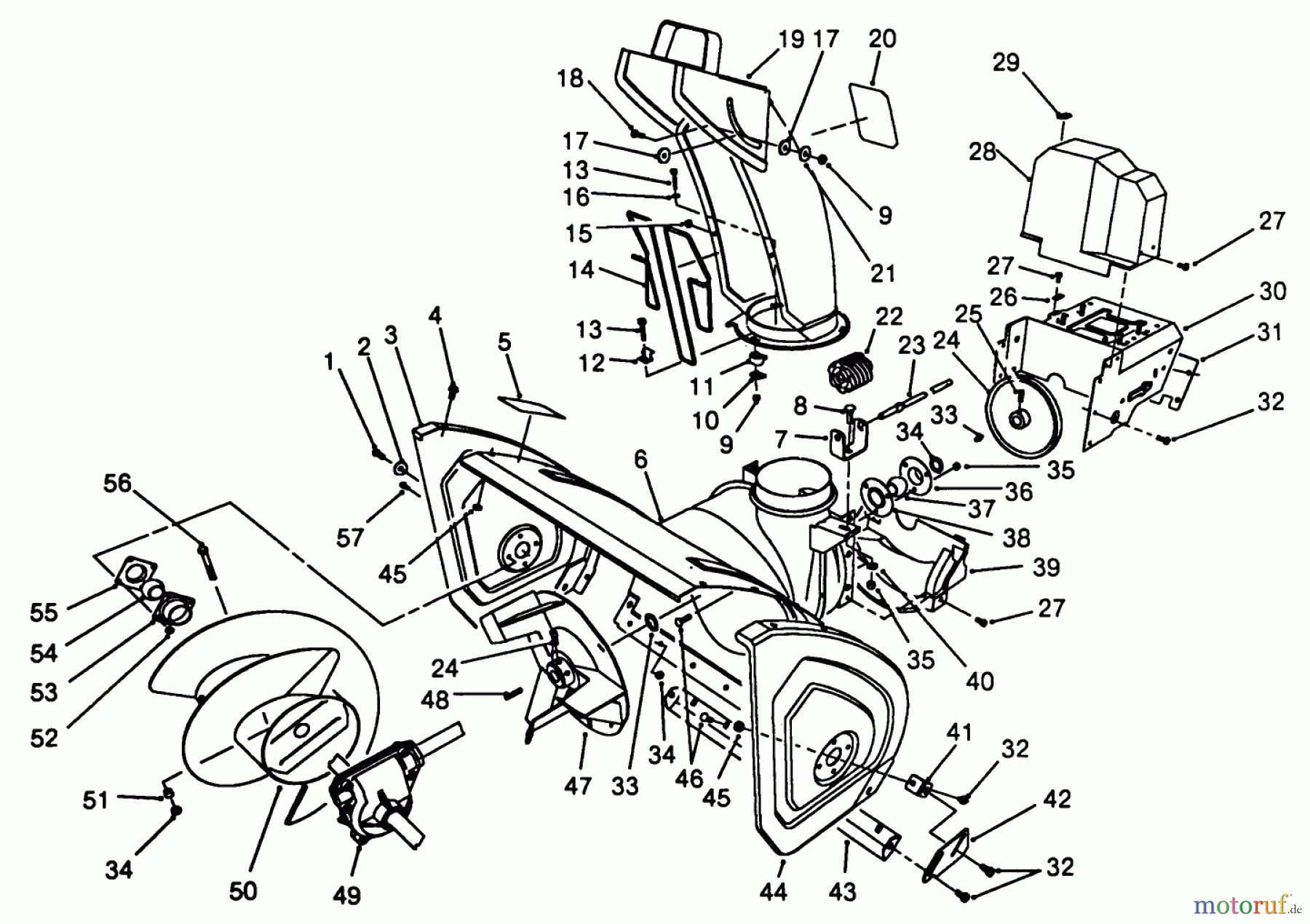  Toro Neu Snow Blowers/Snow Throwers Seite 1 38545 (828) - Toro 828 Power Shift Snowthrower, 1988 (8000001-8999999) HOUSING & CHUTE ASSEMBLY