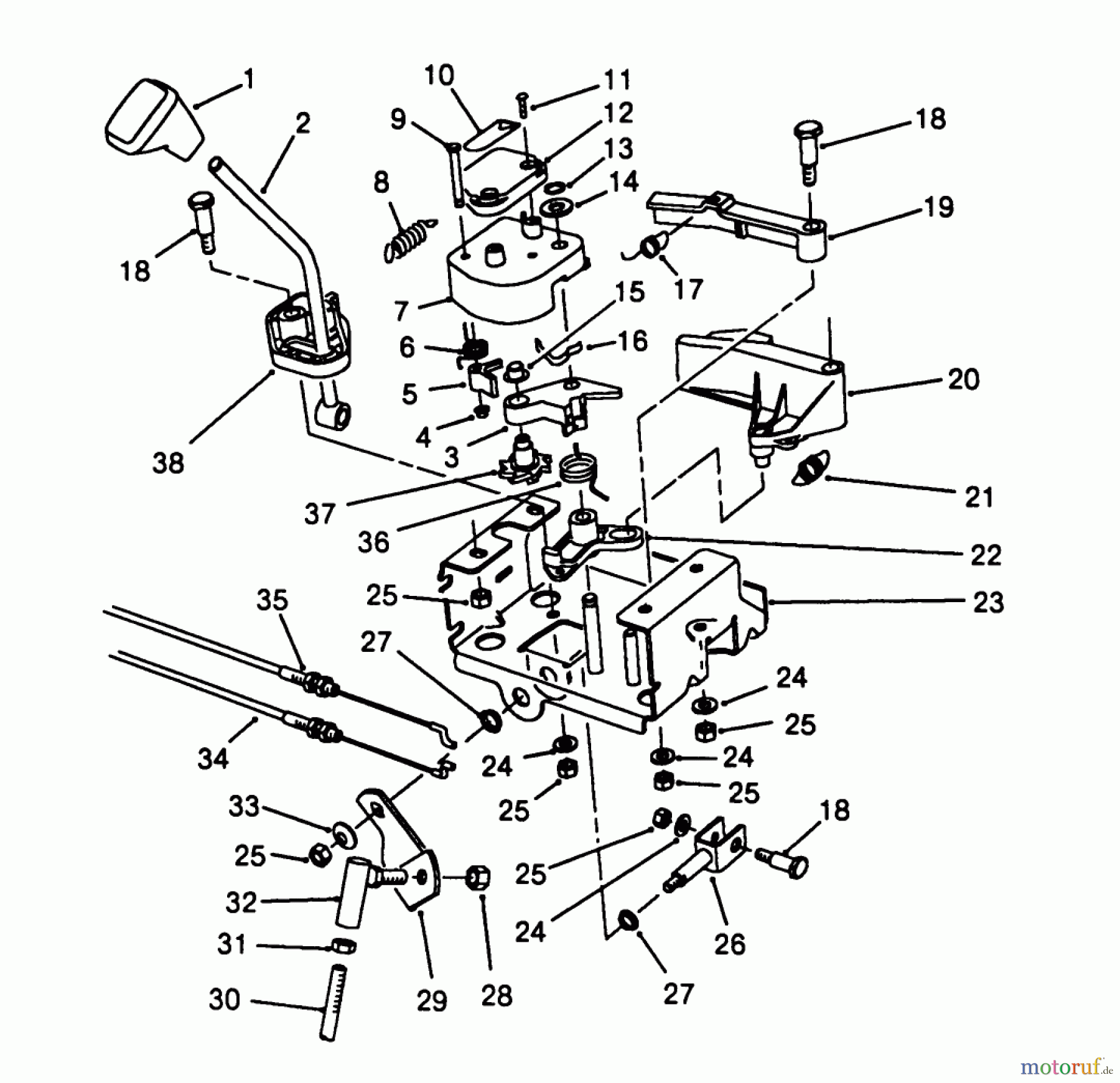 Toro Neu Snow Blowers/Snow Throwers Seite 1 38545 (828) - Toro 828 Power Shift Snowthrower, 1988 (8000001-8999999) TRACTION LINKAGE ASSEMBLY