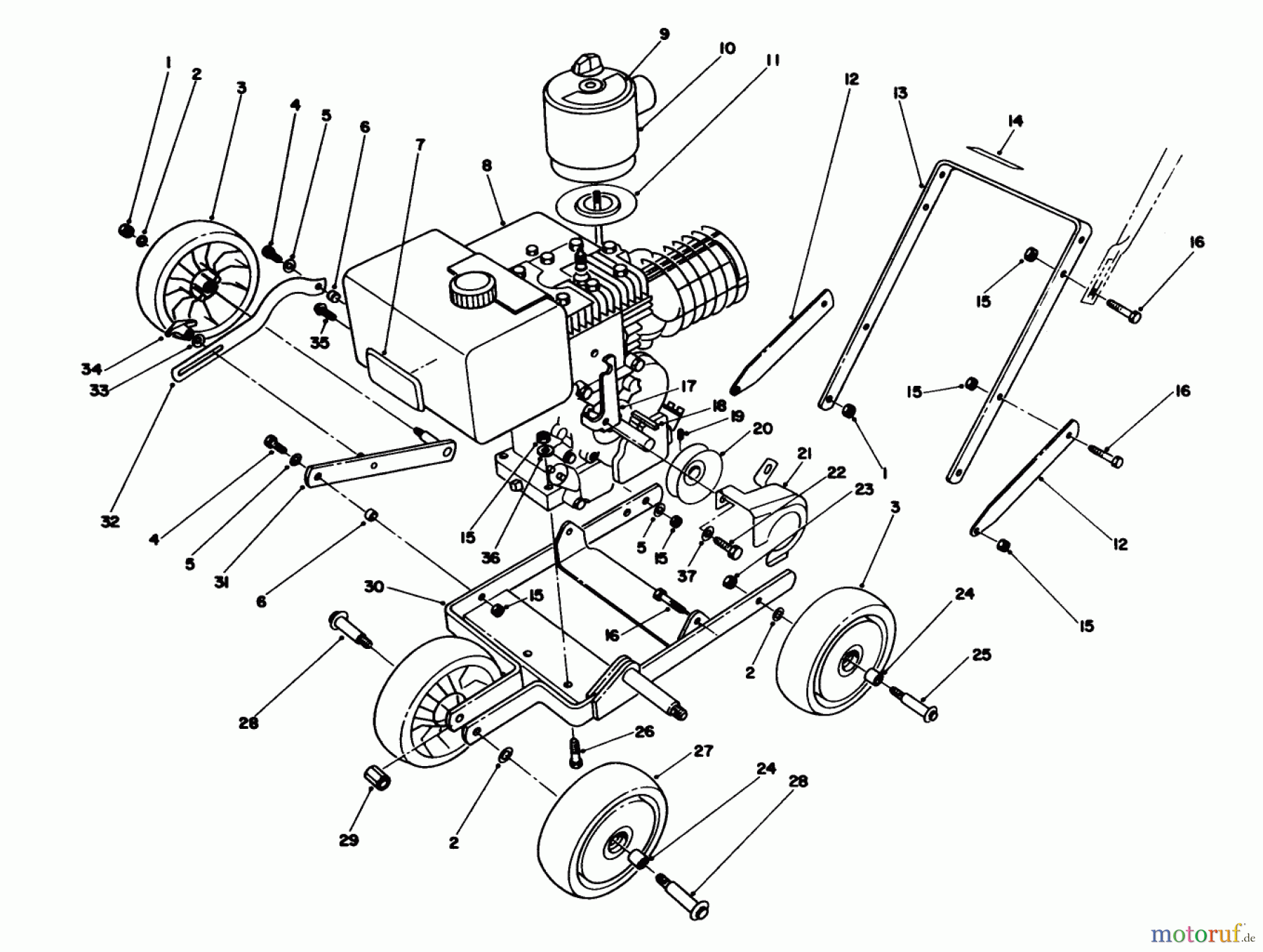 Toro Neu Edgers 58431 - Toro 3.5 hp Edger, 1988 (8000001-8999999) FRAME ASSEMBLY