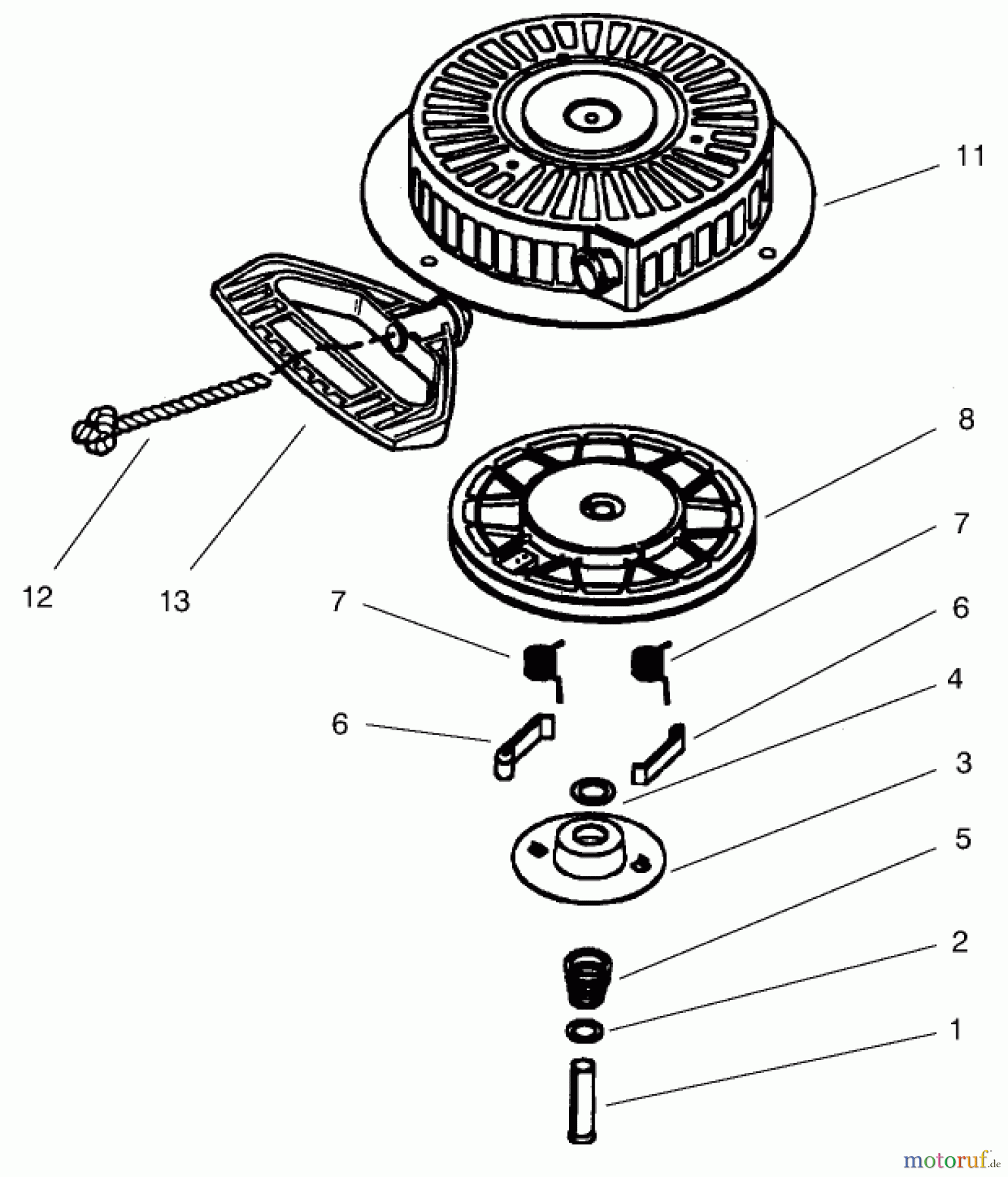 Toro Neu Snow Blowers/Snow Throwers Seite 1 38559 (1028) - Toro 1028 Power Shift Snowthrower, 2000 (200000001-200999999) RECOIL STARTER NO. 590733 (OPTIONAL)