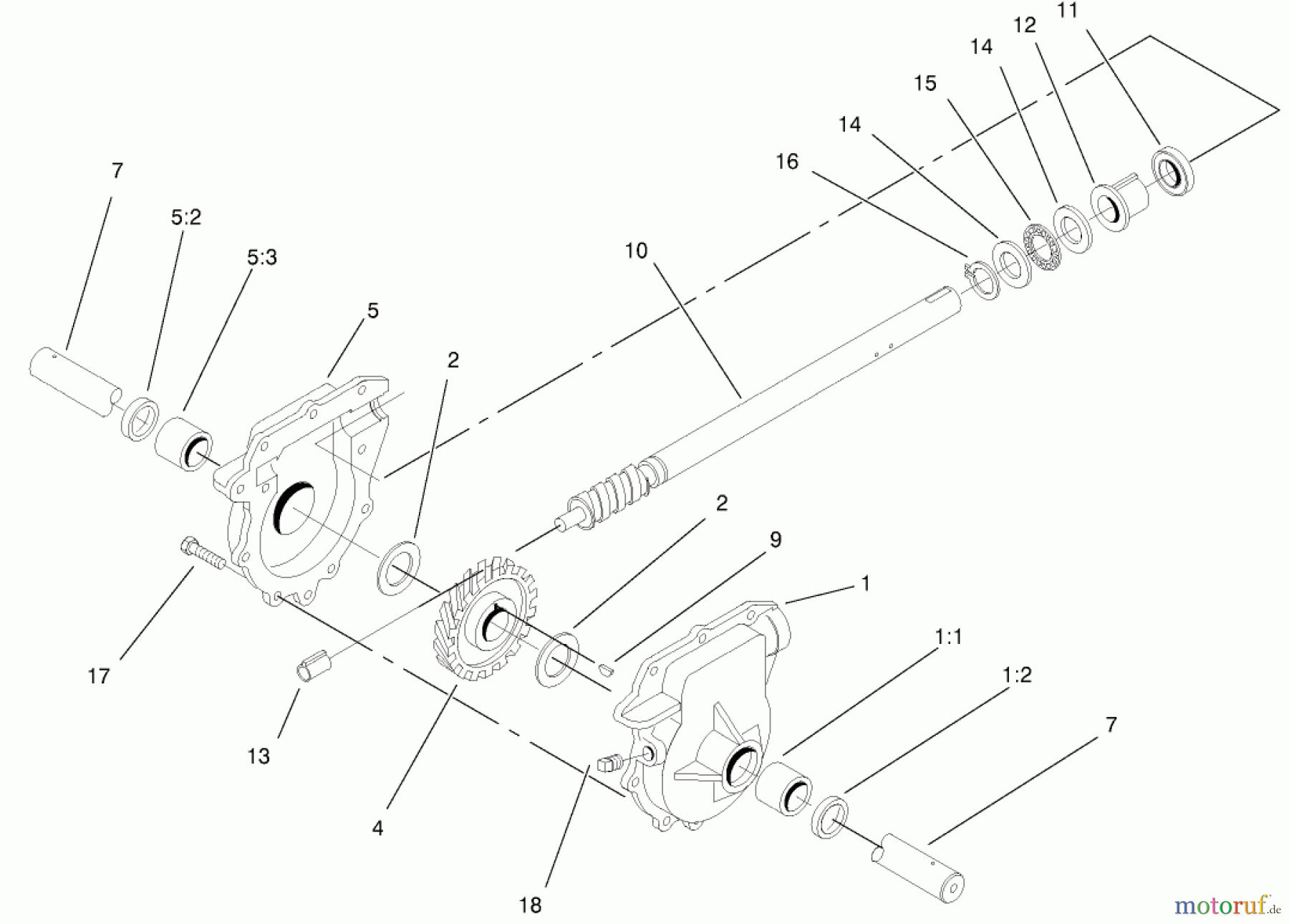  Toro Neu Snow Blowers/Snow Throwers Seite 1 38559 (1028) - Toro 1028 Power Shift Snowthrower, 2001 (210000001-210999999) AUGER GEARCASE ASSEMBLY NO. 74-1561