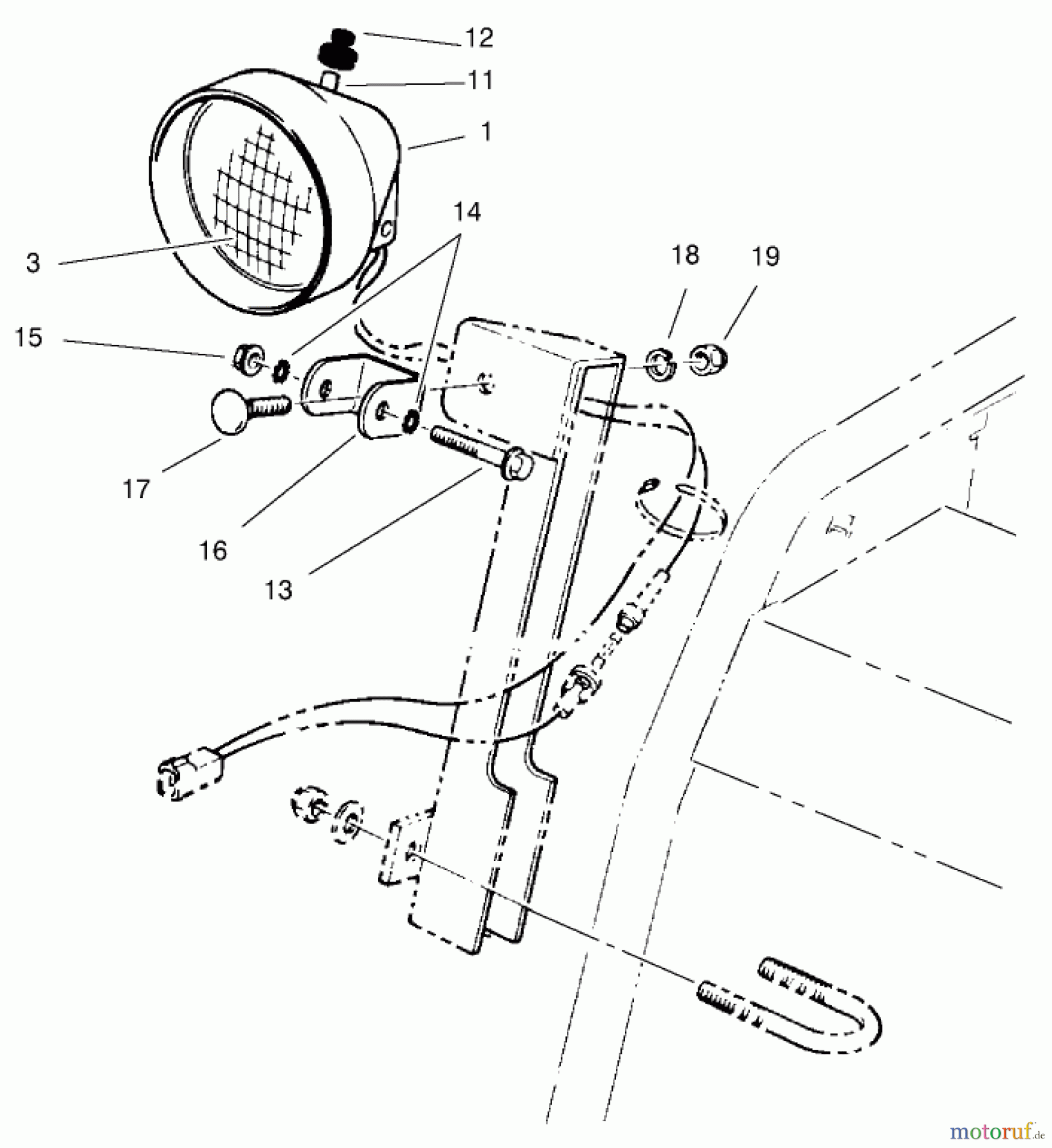 Toro Neu Snow Blowers/Snow Throwers Seite 1 38559 (1028) - Toro 1028 Power Shift Snowthrower, 2003 (230000001-230999999) HEADLAMP ASSEMBLY NO. 54-9871 (ONLY ON: 38559)