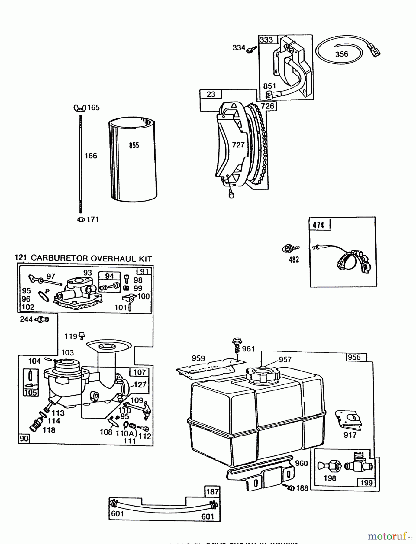 Toro Neu Snow Blowers/Snow Throwers Seite 1 38565 (1132) - Toro 1132 Power Shift Snowthrower, 1988 (8000001-8999999) ENGINE BRIGGS & STRATTON MODEL NO. 252416 TYPE 0755-01 (MODEL 38580) #3