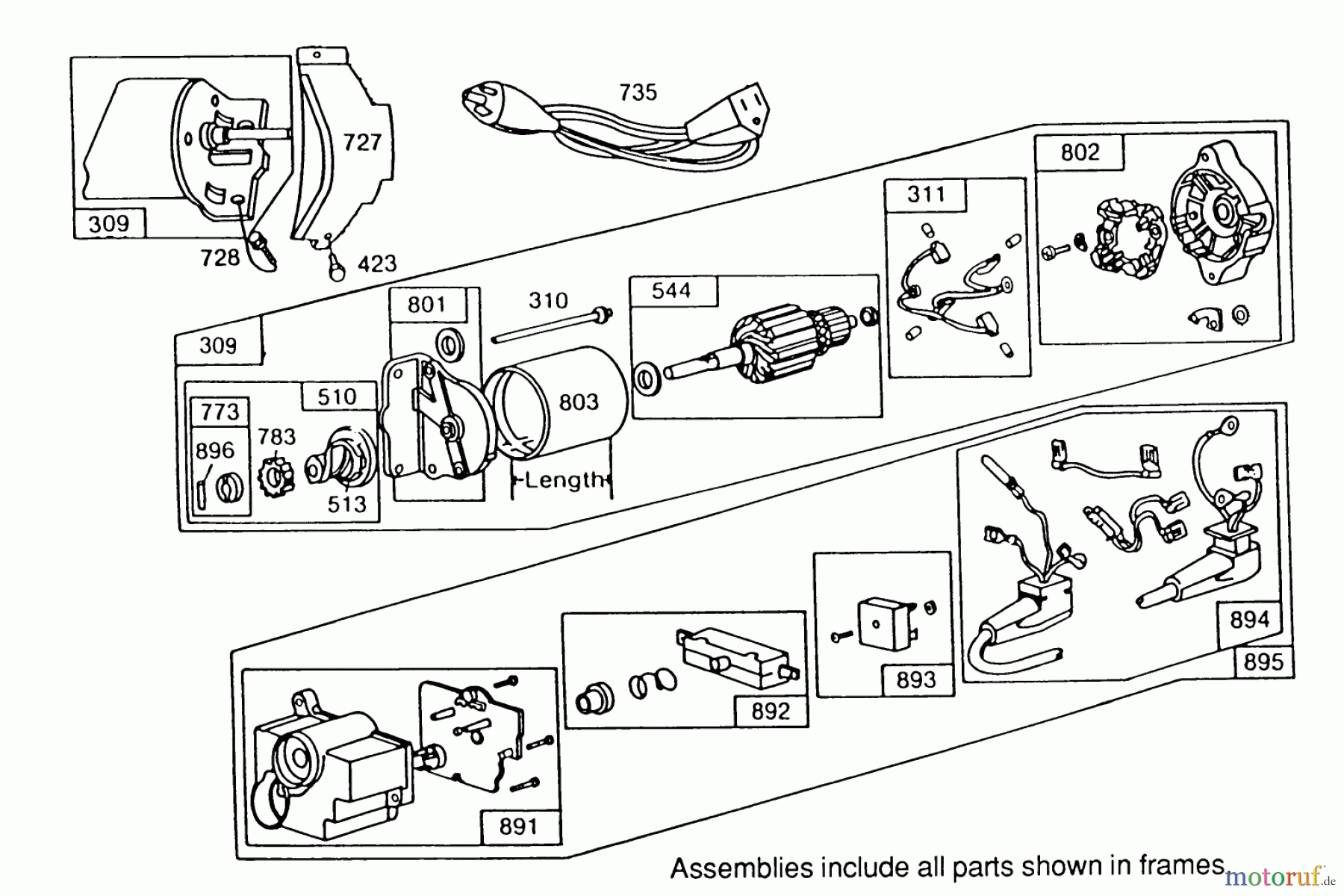 Toro Neu Snow Blowers/Snow Throwers Seite 1 38580 (1132) - Toro 1132 Power Shift Snowthrower, 1990 (0000001-0999999) 120V ELECTRIC STARTER MOTOR NO. 37-4630 (OPTIONAL)