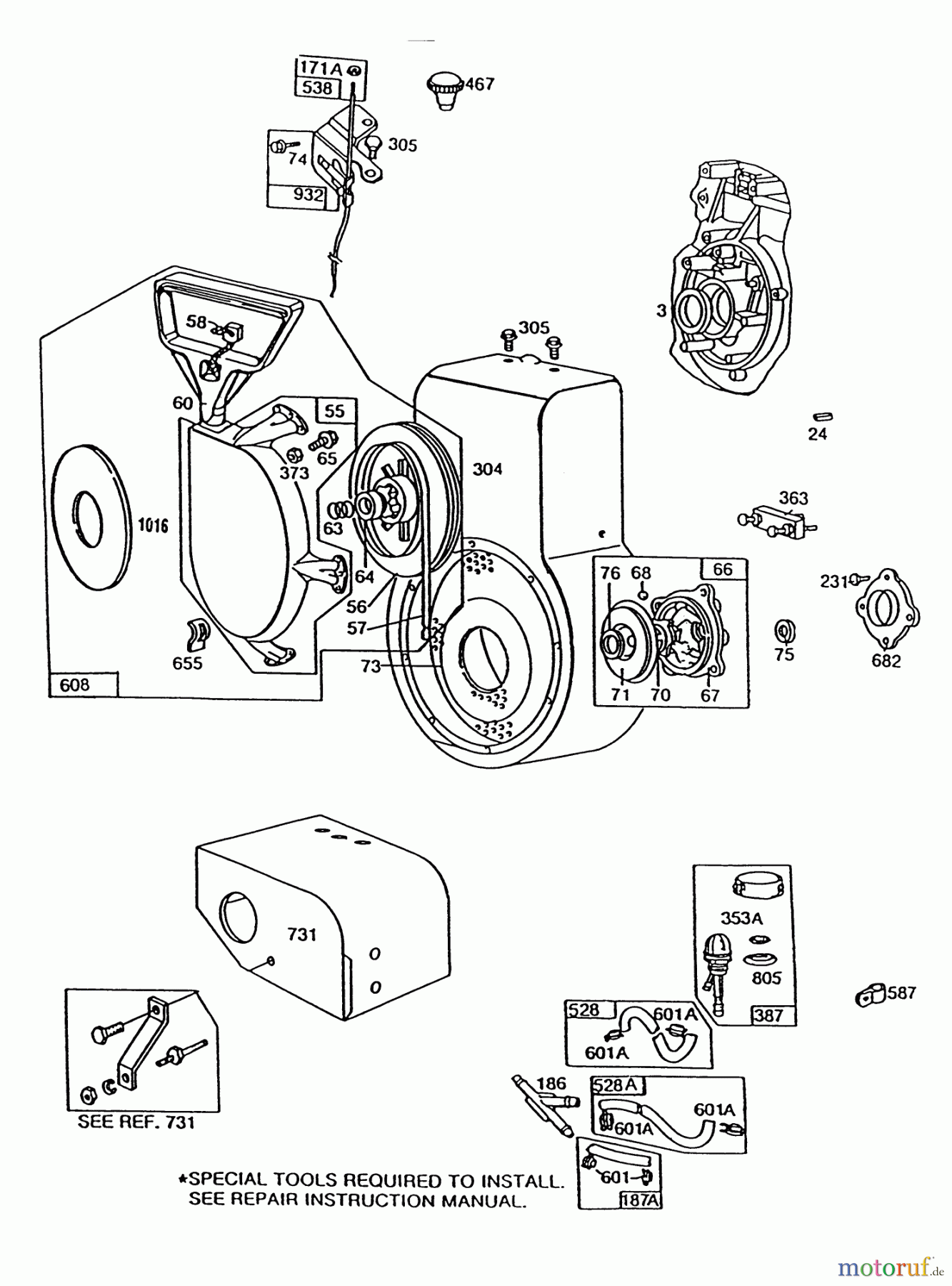  Toro Neu Snow Blowers/Snow Throwers Seite 1 38580 (1132) - Toro 1132 Power Shift Snowthrower, 1991 (1000001-1999999) ENGINE BRIGGS & STRATTON MODEL 252416 TYPE 0756-01 & 0757-01 (MODEL NO. 38580 & 38566)