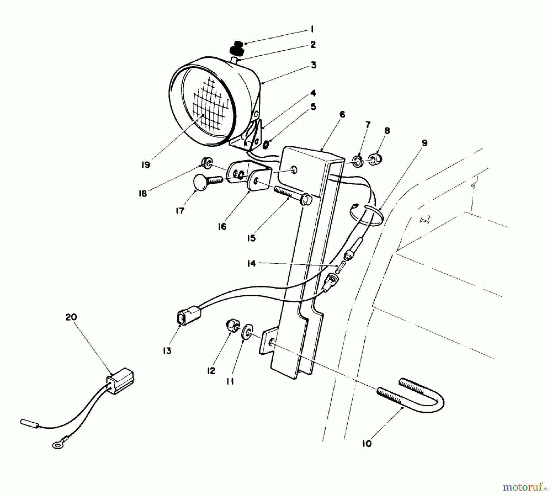 Toro Neu Snow Blowers/Snow Throwers Seite 1 38580 (1132) - Toro 1132 Power Shift Snowthrower, 1991 (1000001-1999999) LIGHT ASSEMBLY