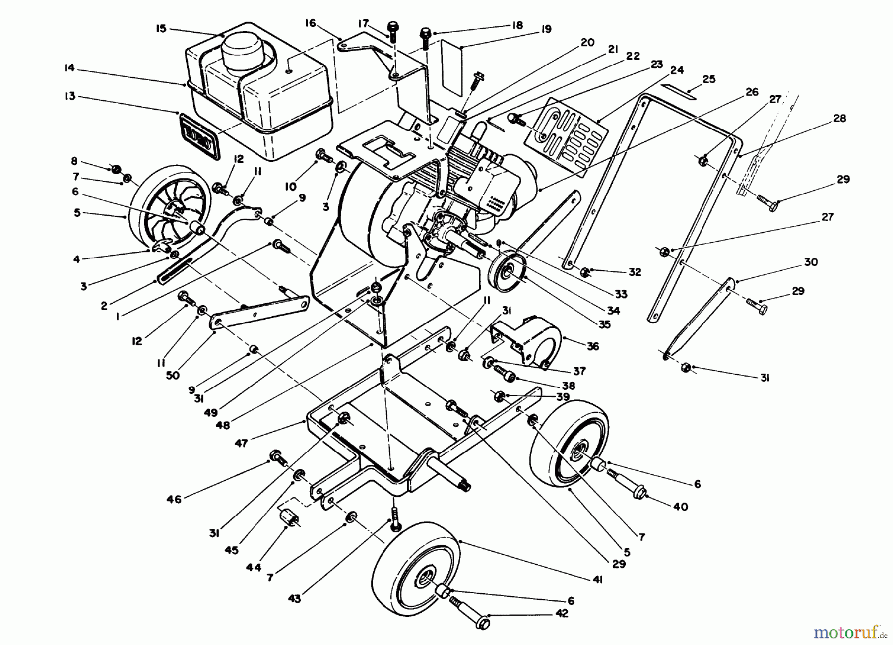 Toro Neu Edgers 58432 - Toro 2-Cycle Edger, 1988 (8000001-8999999) FRAME ASSEMBLY