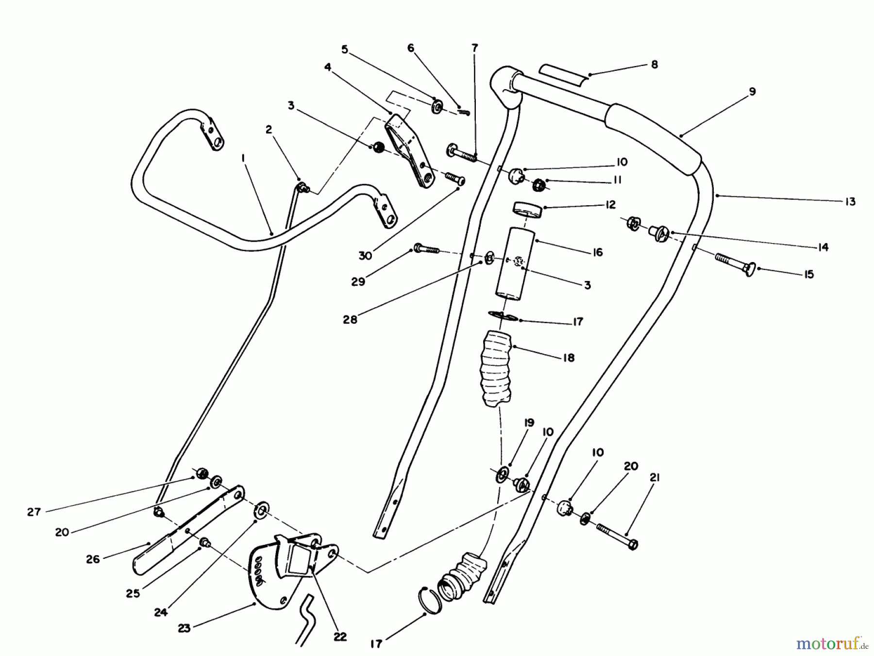 Toro Neu Edgers 58432 - Toro 2-Cycle Edger, 1988 (8000001-8999999) HANDLE ASSEMBLY
