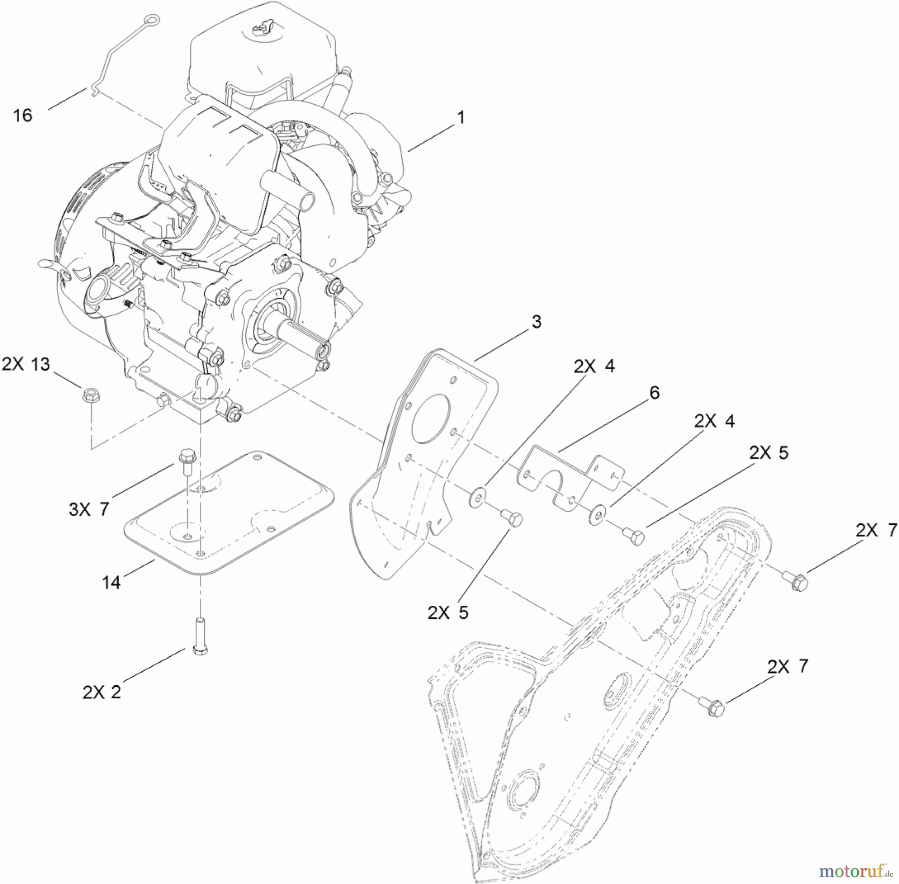 Toro Neu Snow Blowers/Snow Throwers Seite 1 38567 (6053 R) - Toro CCR 6053 R Quick Clear Snowthrower, 2013 (SN 313000001-313001999) ENGINE ASSEMBLY