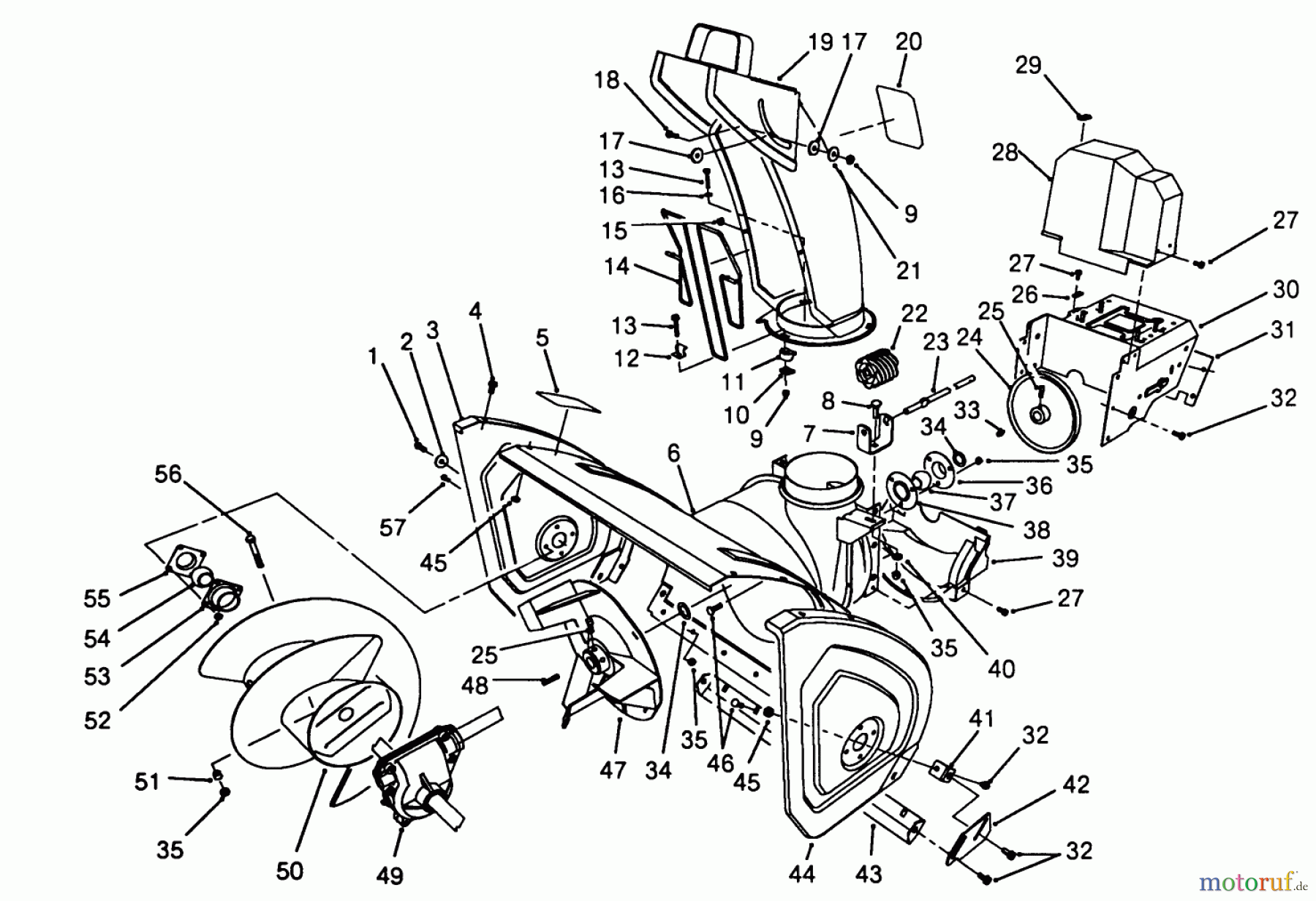  Toro Neu Snow Blowers/Snow Throwers Seite 1 38570 (828) - Toro 828 Power Shift Snowthrower, 1988 (8000001-8999999) HOUSING & CHUTE ASSEMBLY