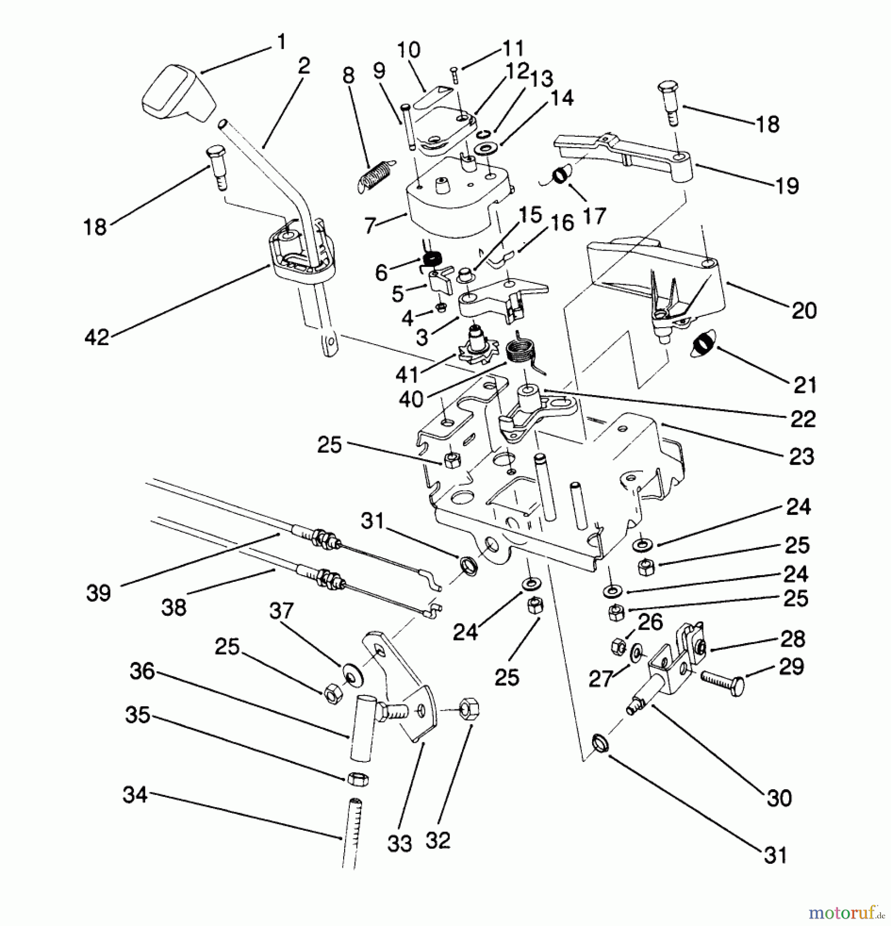  Toro Neu Snow Blowers/Snow Throwers Seite 1 38570 (828) - Toro 828 Power Shift Snowthrower, 1991 (1000001-1999999) TRACTION LINKAGE ASSEMBLY