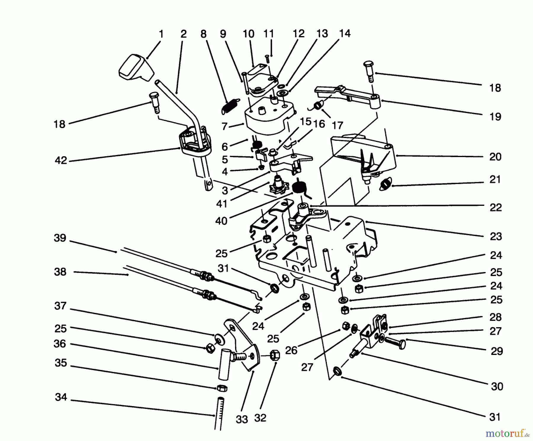  Toro Neu Snow Blowers/Snow Throwers Seite 1 38570 (828) - Toro 828 Power Shift Snowthrower, 1995 (5900001-5999999) TRACTION LINKAGE ASSEMBLY