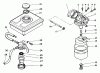 Toro 58435 - 3.5 hp Edger, 1985 (5000001-5999999) Ersatzteile FUEL TANK & CARBURETOR ASSEMBLY