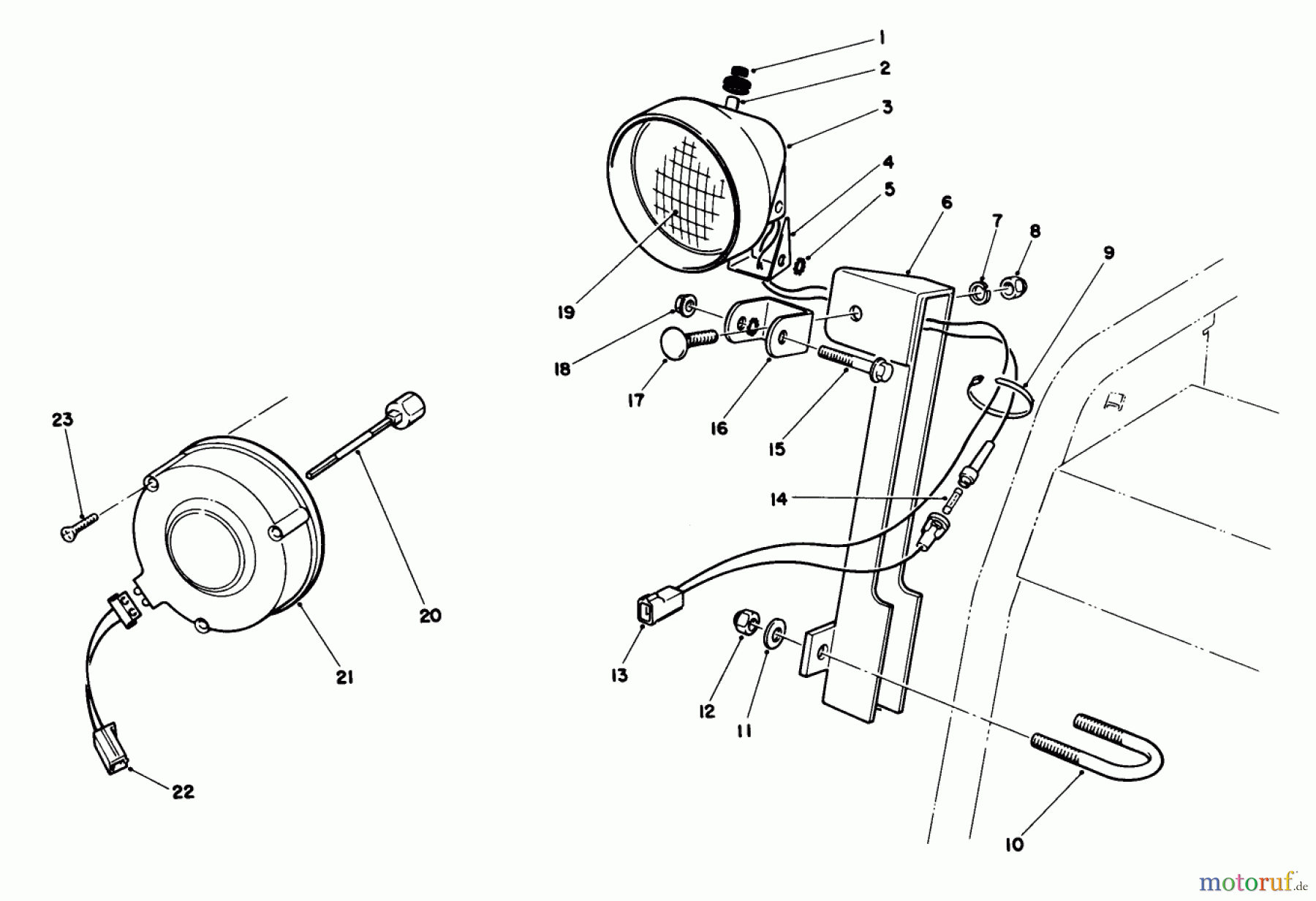 Toro Neu Snow Blowers/Snow Throwers Seite 1 38574 (828) - Toro 828 Power Shift Snowthrower, 1992 (2000001-2999999) LIGHT KIT NO. 66-7930 (OPTIONAL)