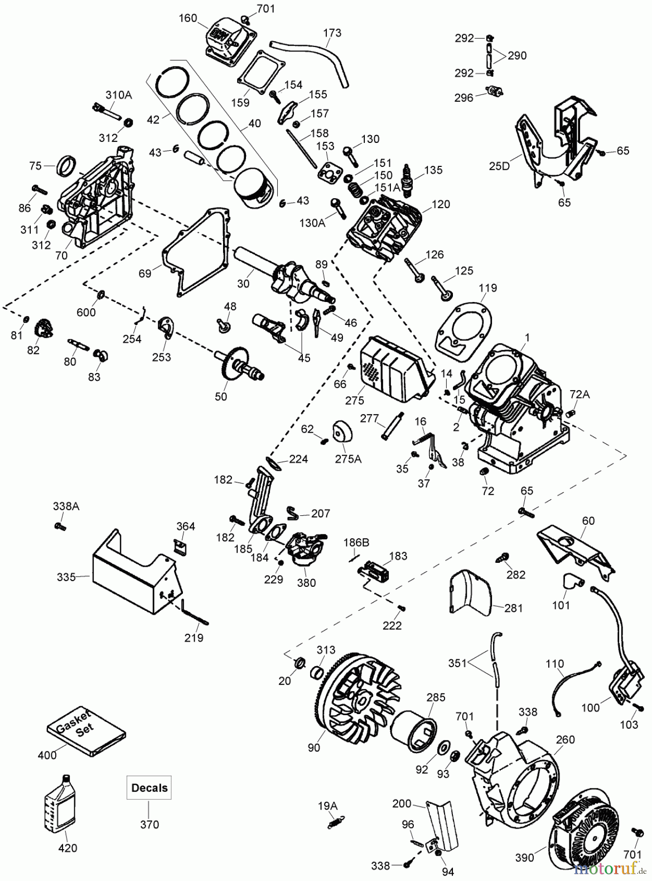 Toro Neu Snow Blowers/Snow Throwers Seite 1 38576 (6053) - Toro CCR 6053 Quick Clear Snowthrower, 2010 (310000001-310999999) ENGINE ASSEMBLY NO. 1 TECUMSEH OH195SA-72567G