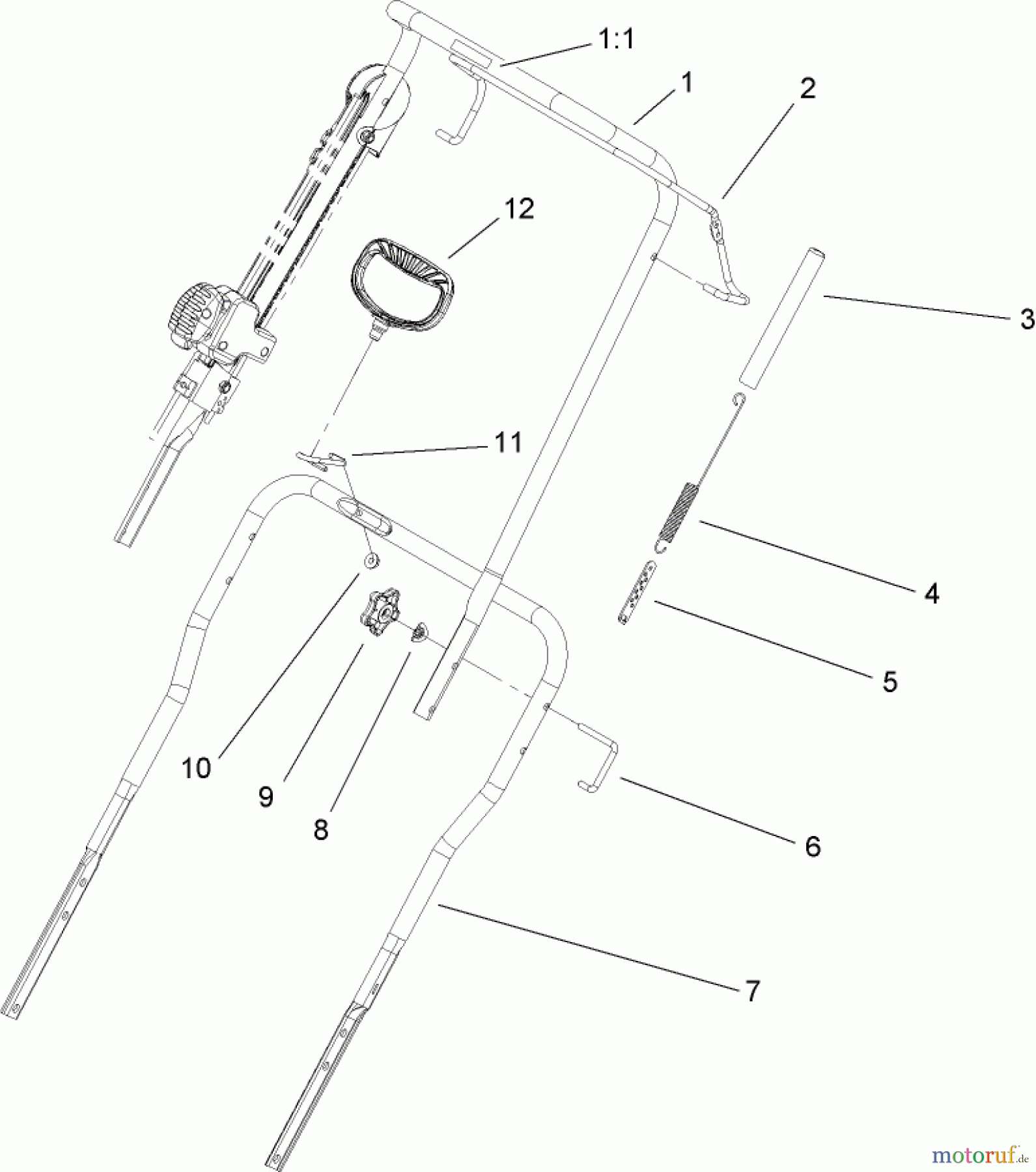  Toro Neu Snow Blowers/Snow Throwers Seite 1 38577 (6053) - Toro CCR 6053 Quick Clear Snowthrower, 2010 (310000001-310999999) HANDLE ASSEMBLY