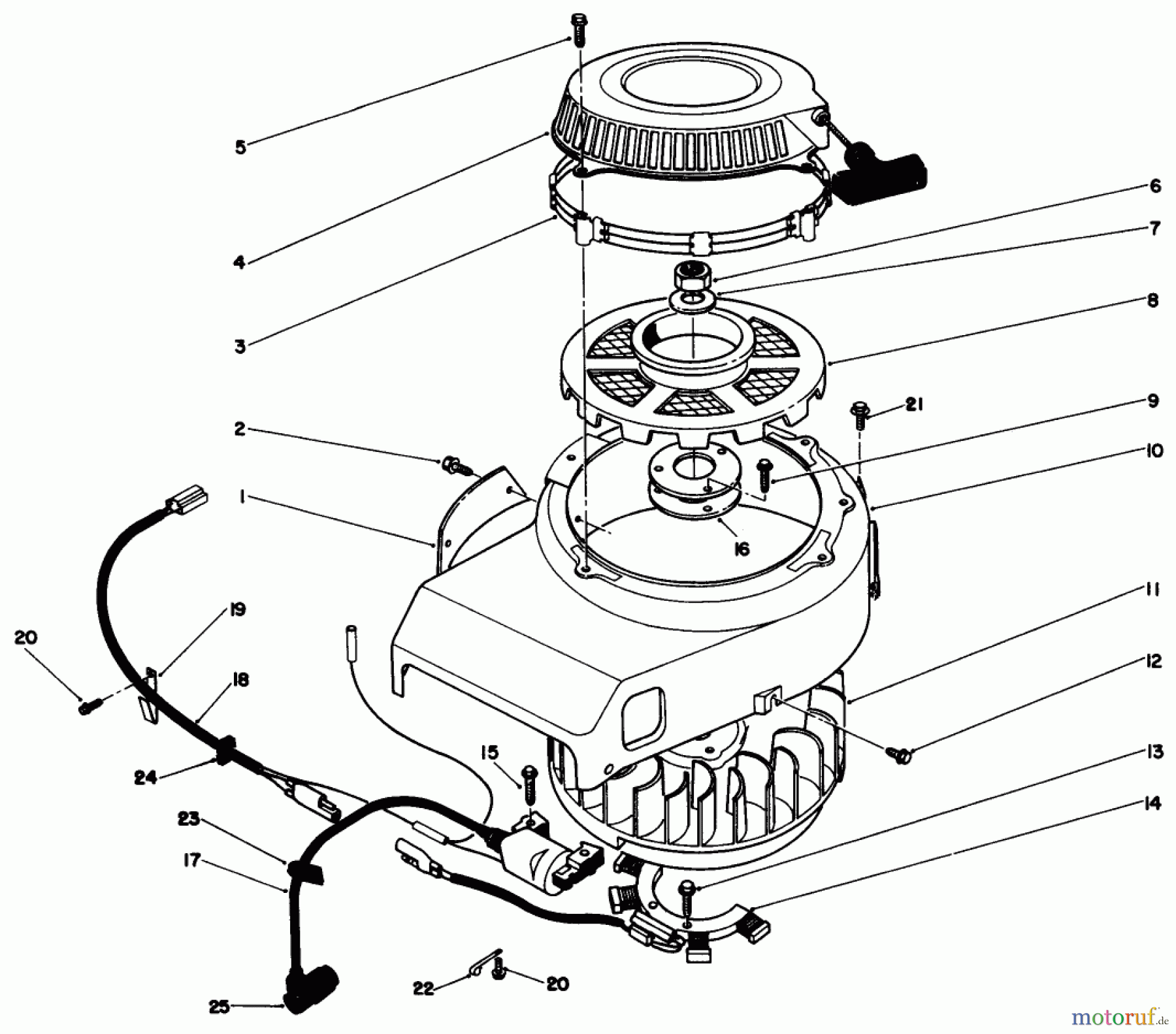  Toro Neu Engines 55-7800 - Toro Replacement Engine, (Kawasaki) RECOIL & FLYWHEEL ASSEMBLY (KAWASAKI MODEL FB460V TYPE DS08)
