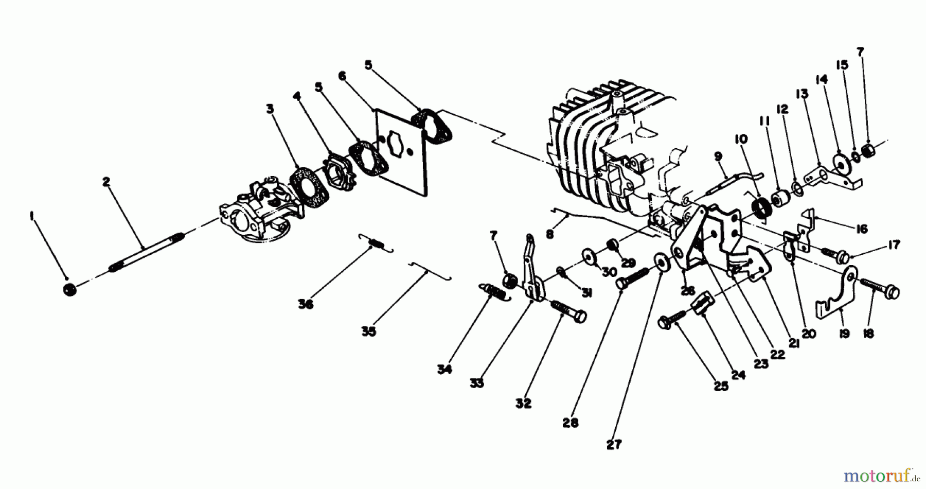 Toro Neu Engines 59250 - Toro Replacement Engine, 2-Cycle (Blade Brake Clutch), 1984 (4000001-4999999) GOVERNOR ASSEMBLY