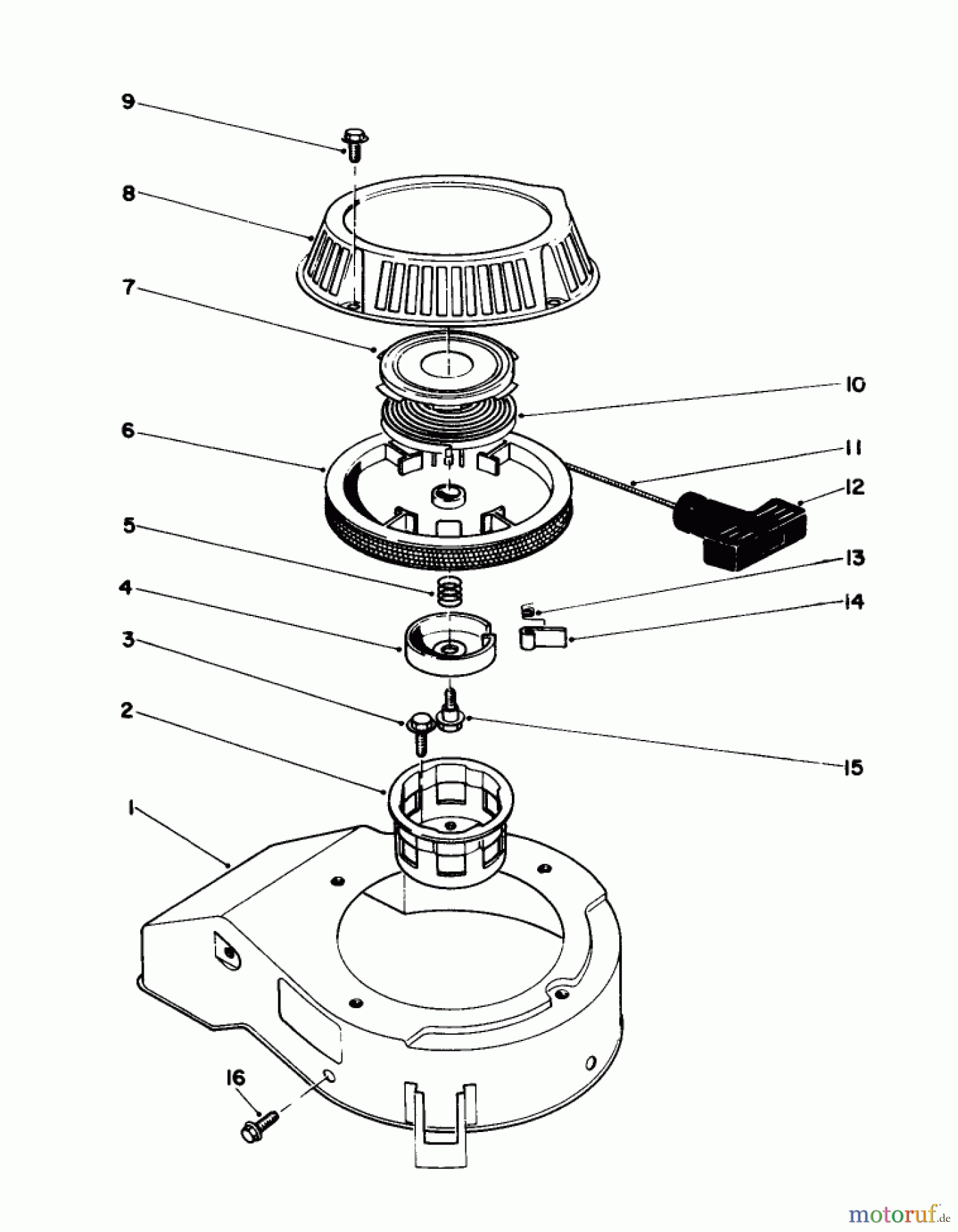 Toro Neu Engines 59250 - Toro Replacement Engine, 2-Cycle (Blade Brake Clutch), 1984 (4000001-4999999) RECOIL ASSEMBLY