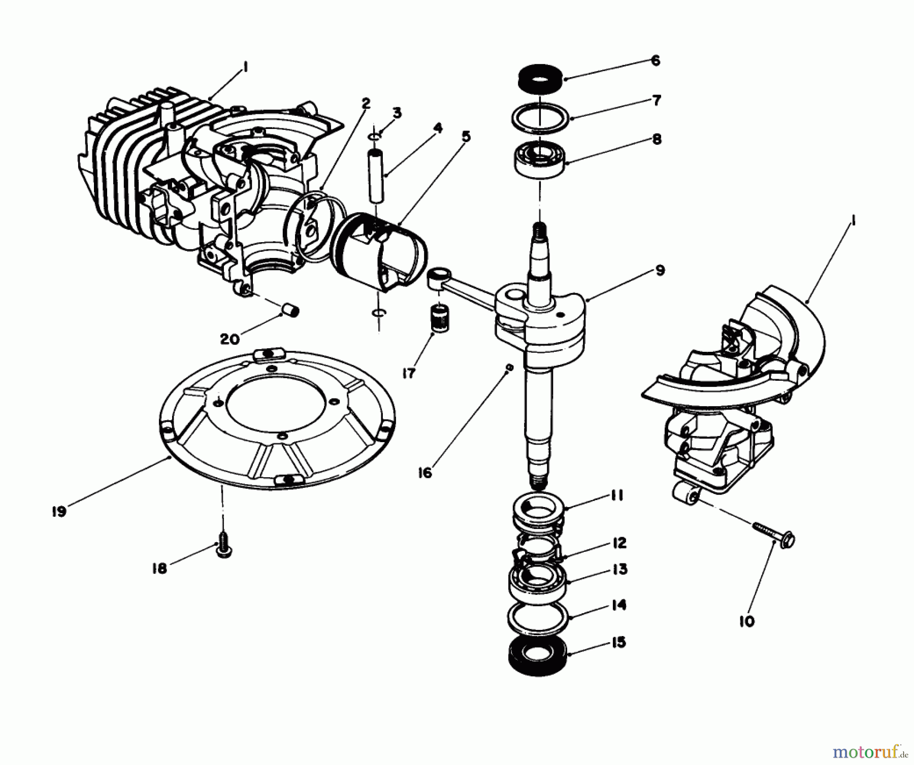 Toro Neu Engines 59250 - Toro Replacement Engine, 2-Cycle (Blade Brake Clutch), 1984 (4000001-4999999) SHORT BLOCK ASSEMBLY