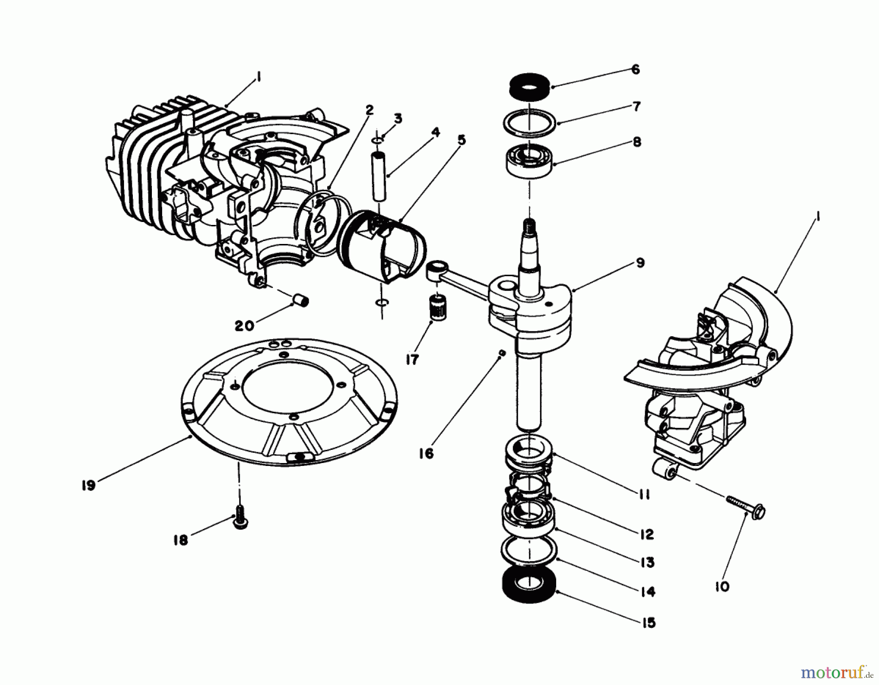 Toro Neu Engines 59257 - Toro Replacement Engine, 2-Cycle (Zone Start), 1985 (5000001-5999999) SHORT BLOCK ASSEMBLY