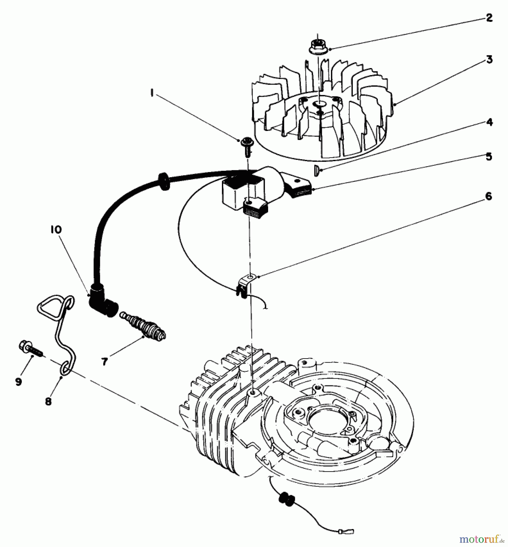 Toro Neu Engines 59260 - Toro Replacement Engine, 2-Cycle, 1985 (500001-599999) FLYWHEEL & MAGNETO ASSEMBLY