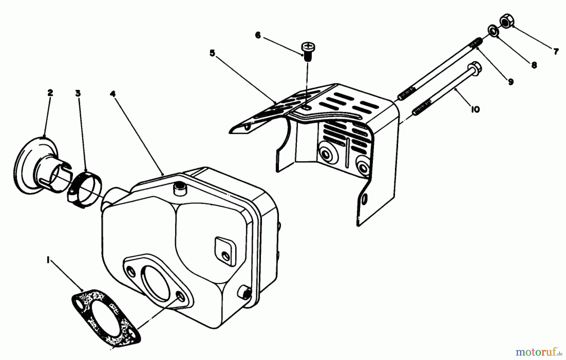 Toro Neu Engines 59260 - Toro Replacement Engine, 2-Cycle, 1984 (400001-499999) MUFFLER ASSEMBLY