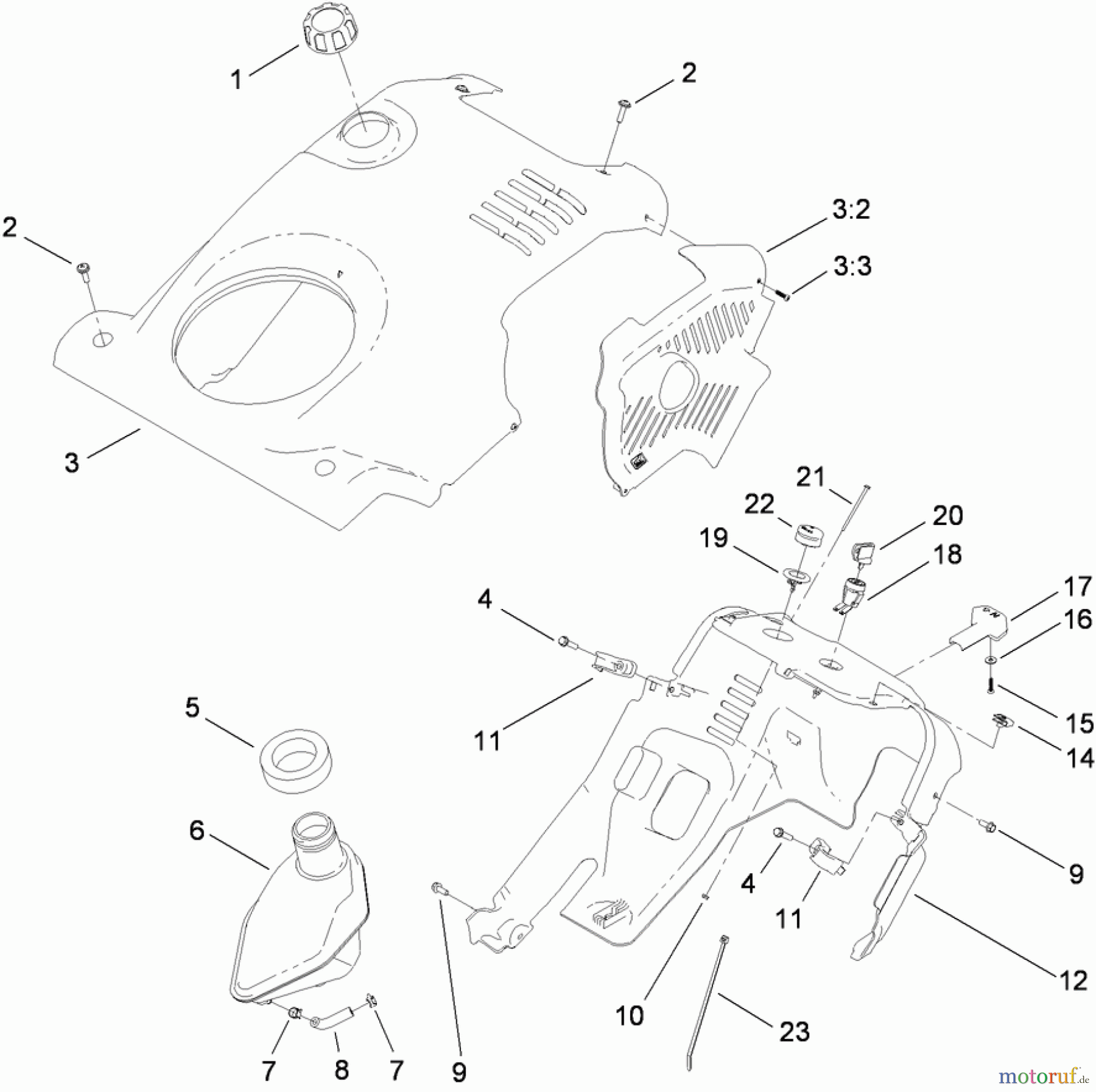  Toro Neu Snow Blowers/Snow Throwers Seite 1 38589 - Toro Power Clear Snowthrower, 2011 (311000001-311999999) SHROUD ASSEMBLY